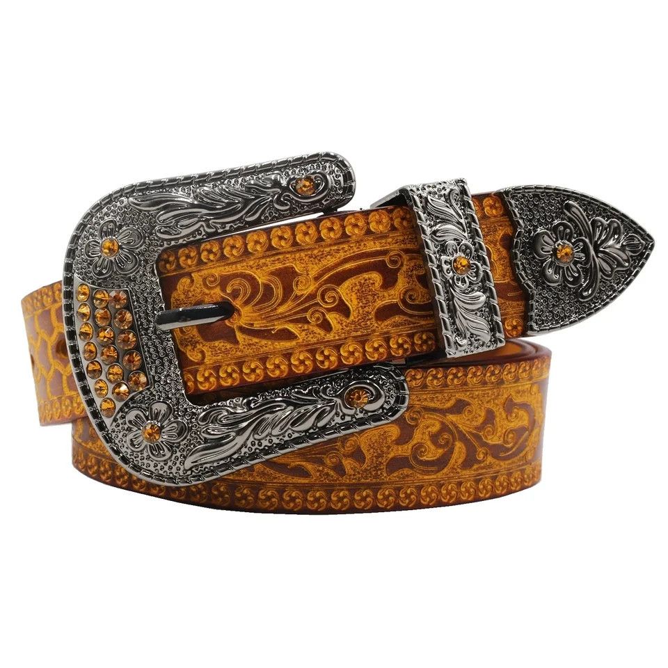 Japanese Brand Leather with embellishments belt Size ONE SIZE - 4 Thumbnail