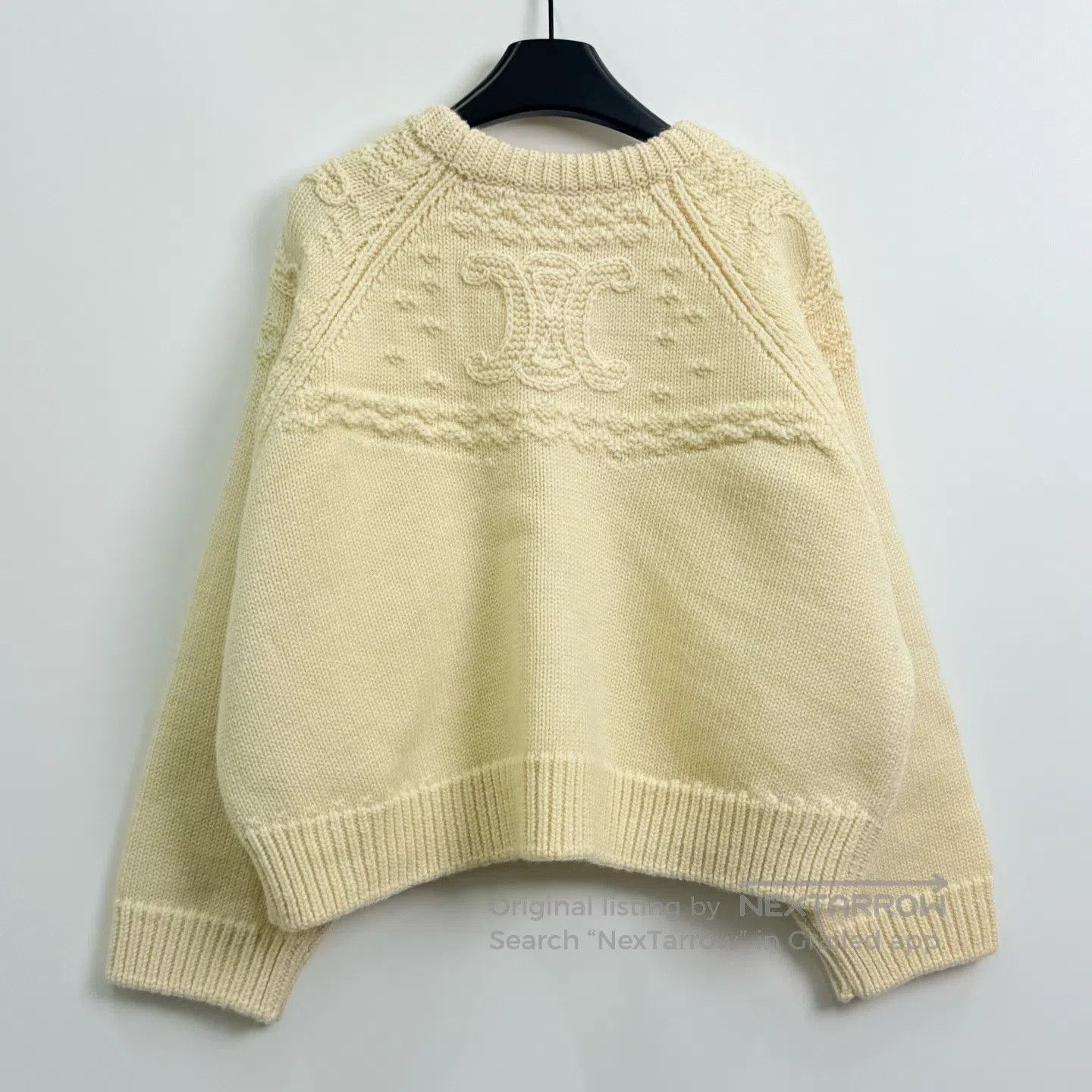 Celine CELINE Solid Color Round Neck Long-Sleeve Knit Sweater| Size M / US 6-8 / IT 42-44 - 3 Thumbnail