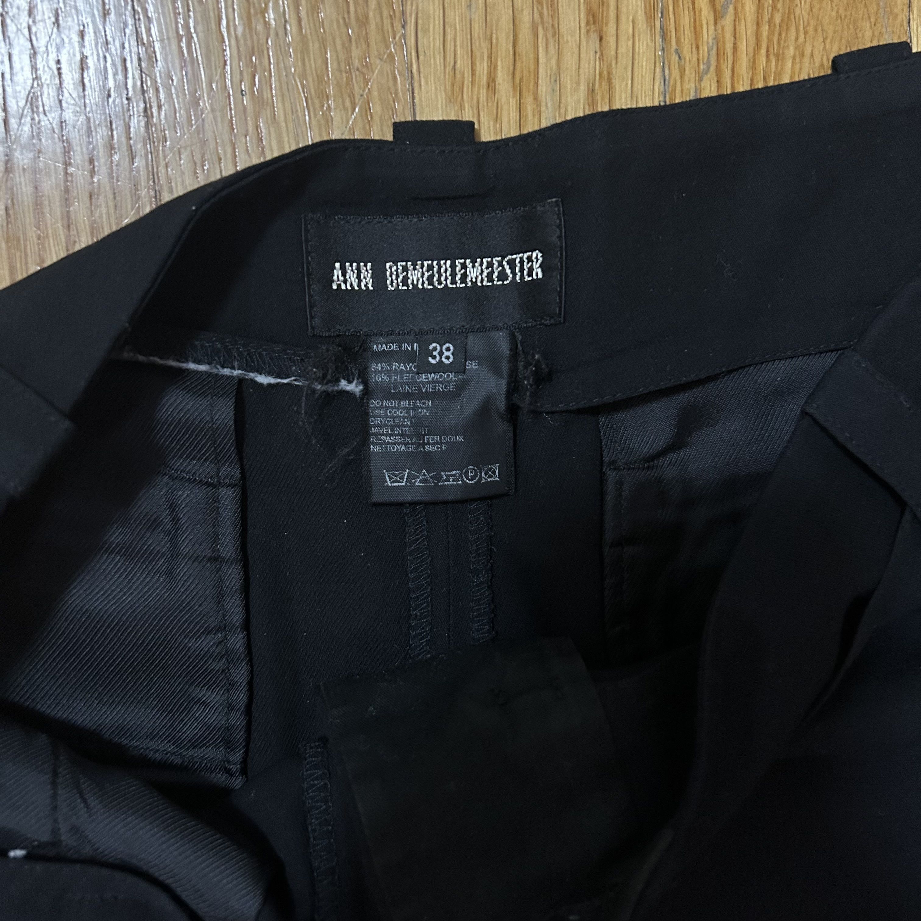 Ann Demeulemeester Ann Demeulemeester Black Wool Belted Dress Pants Size US 32 / EU 48 - 4 Thumbnail