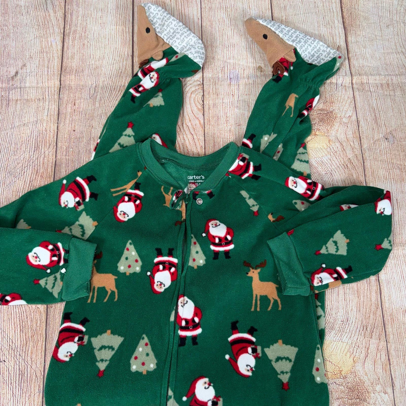 Other 5T Carters Footed Christmas Pajamas Size ONE SIZE - 3 Thumbnail