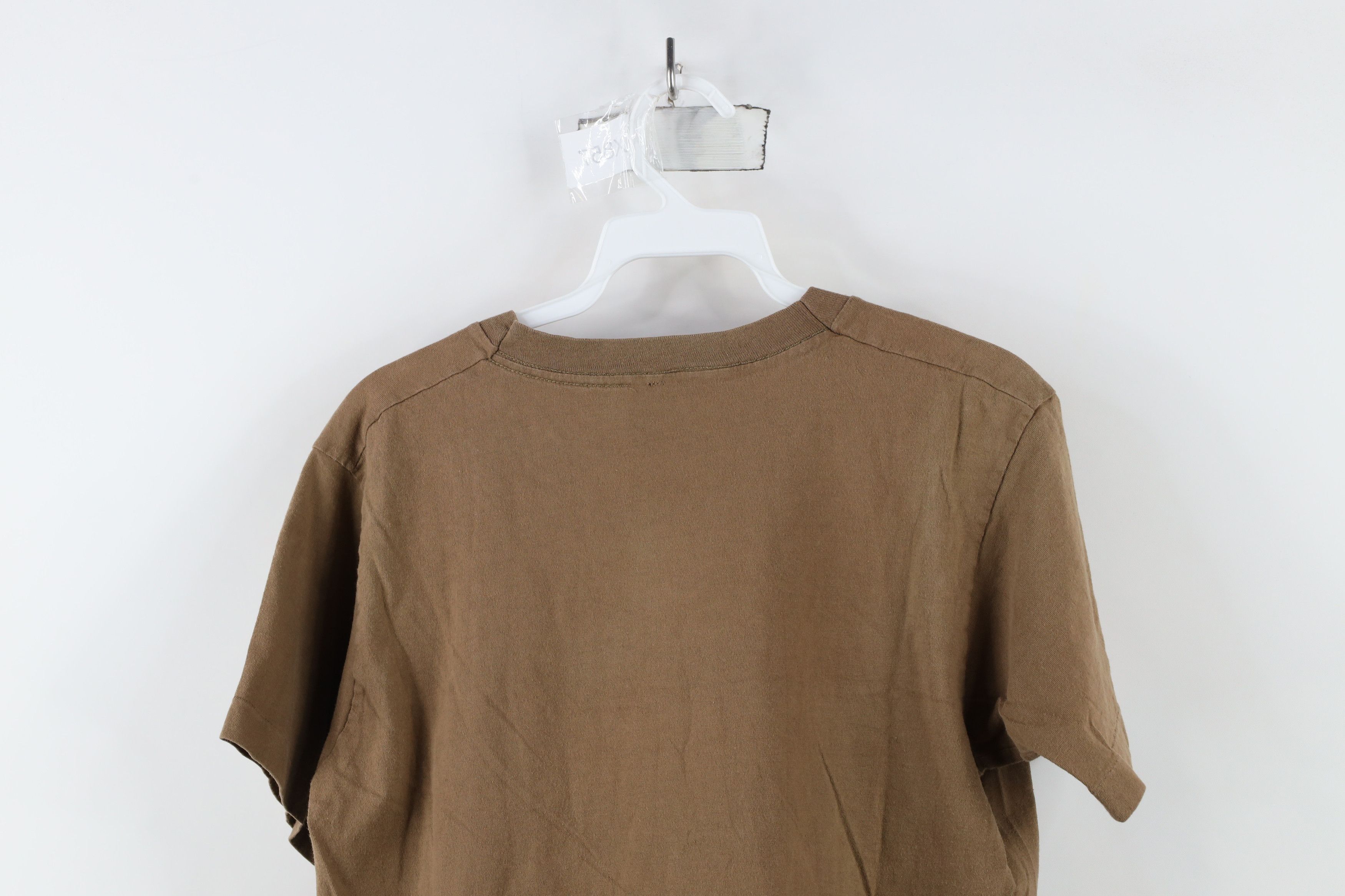 Vintage Vintage 90s Streetwear Blank Cotton T-Shirt Brown USA Size US S / EU 44-46 / 1 - 11 Thumbnail