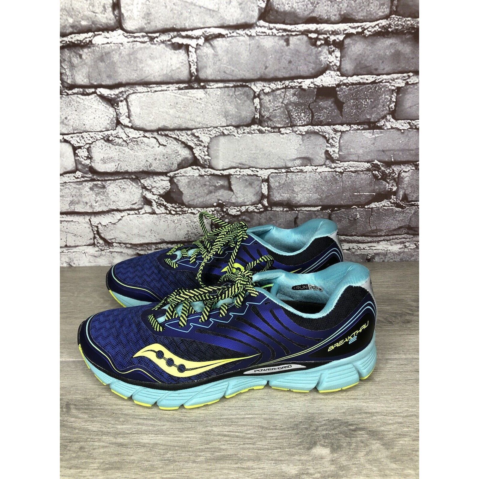 Saucony Saucony Breakthru 2 S10304-2 Purple Blue Yellow Running Shoe Size US 9.5 / IT 39.5 - 1 Thumbnail