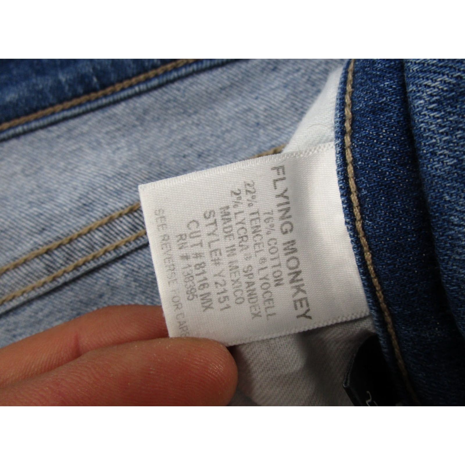 Vintage Flying Monkey Womens Jeans Skinny Denim Stretch Blue Size 27 5-Pocket Design Cotton Blend Size 27" / US 4 / IT 40 - 6 Thumbnail