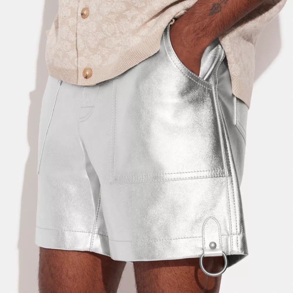 Coach Coach metallic silver leather shorts Size US 32 / EU 48 - 9 Thumbnail