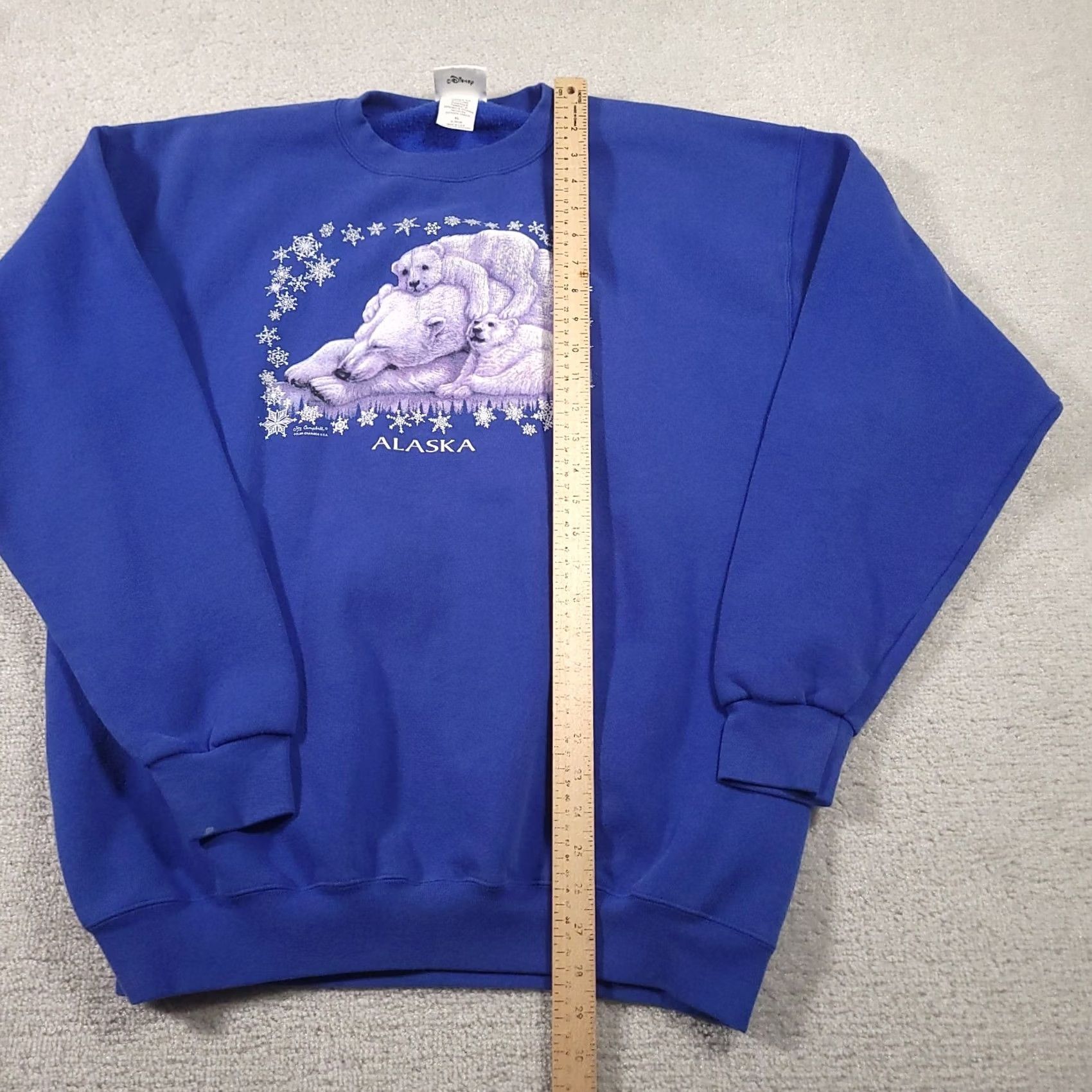 Disney VINTAGE Disney World Alaska Sweatshirt Adult XL Blue Polar Bear Animals Nature Crew Neck Long Sleeve Pullover Men 90s Theme Size US XL / EU 56 / 4 - 5 Thumbnail