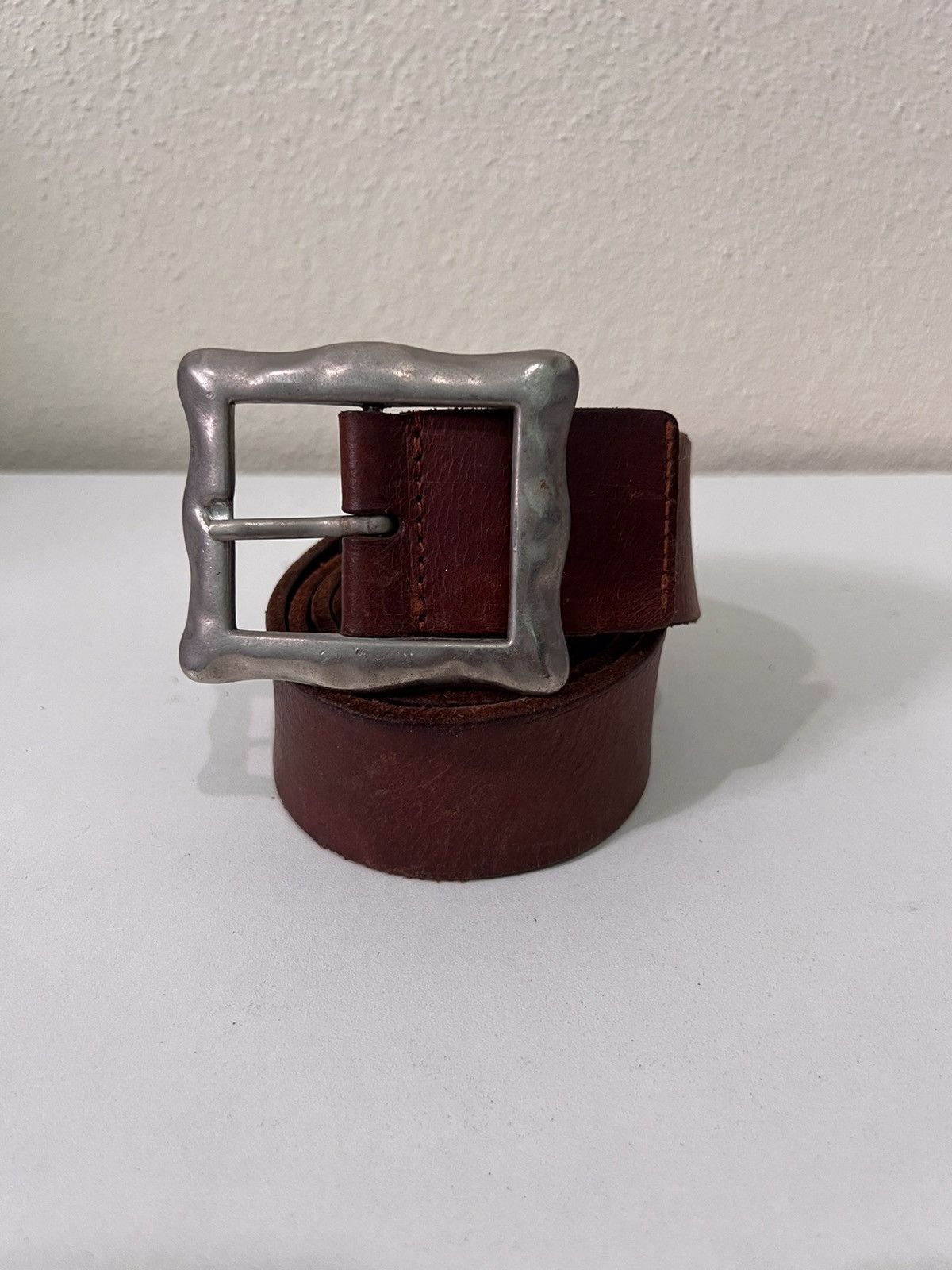 Genuine Leather Japanese Brand Leather Buckle Belt Size ONE SIZE - 2 Thumbnail