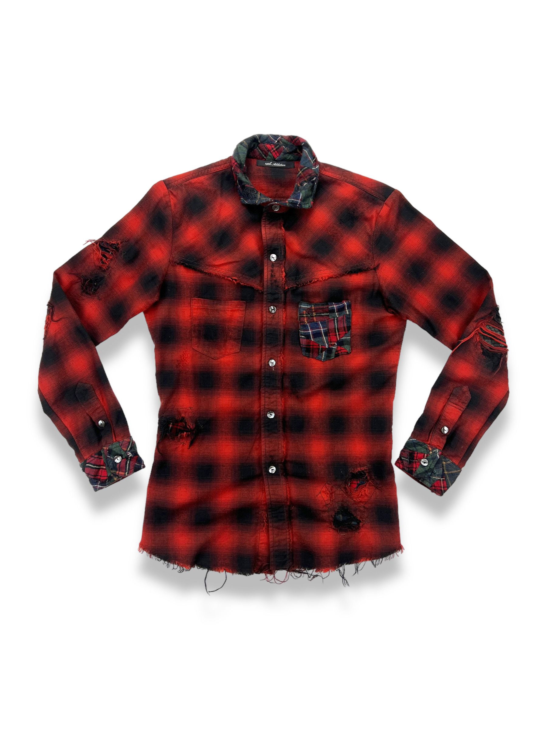 14th Addiction 14th Addiction Grunge Patchwork Flannel Check