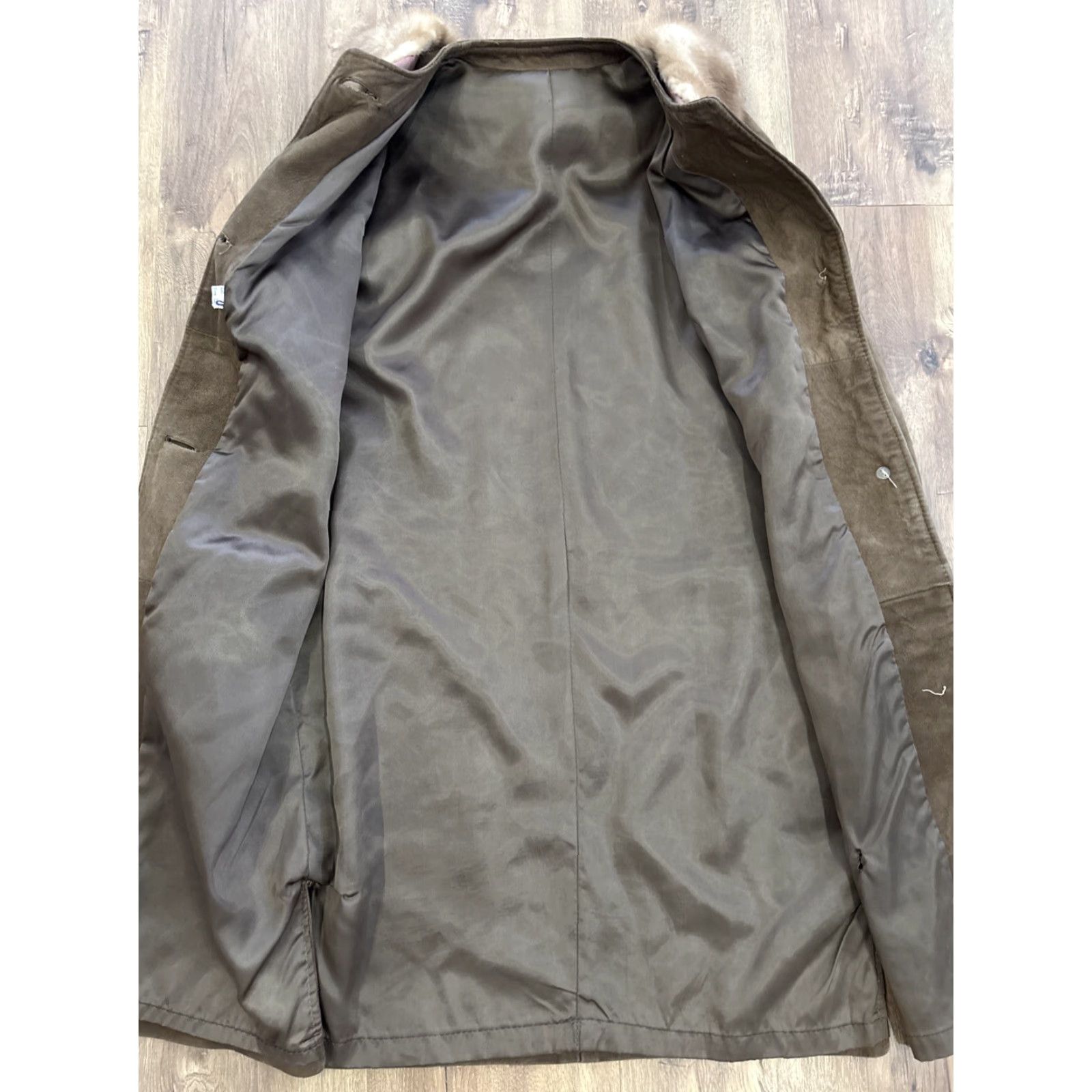 Worthington VINTAGE Worthington Jacket Coat Brown Leather Fox Fur Trim Trench Coat 1960s M Women Size M / US 6-8 / IT 42-44 - 5 Thumbnail