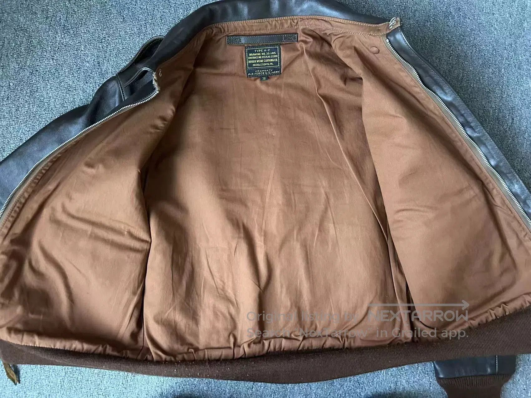 The Real McCoy's real mccoy a2 flight jacket in brown. Size US S / EU 44-46 / 1 - 7 Thumbnail