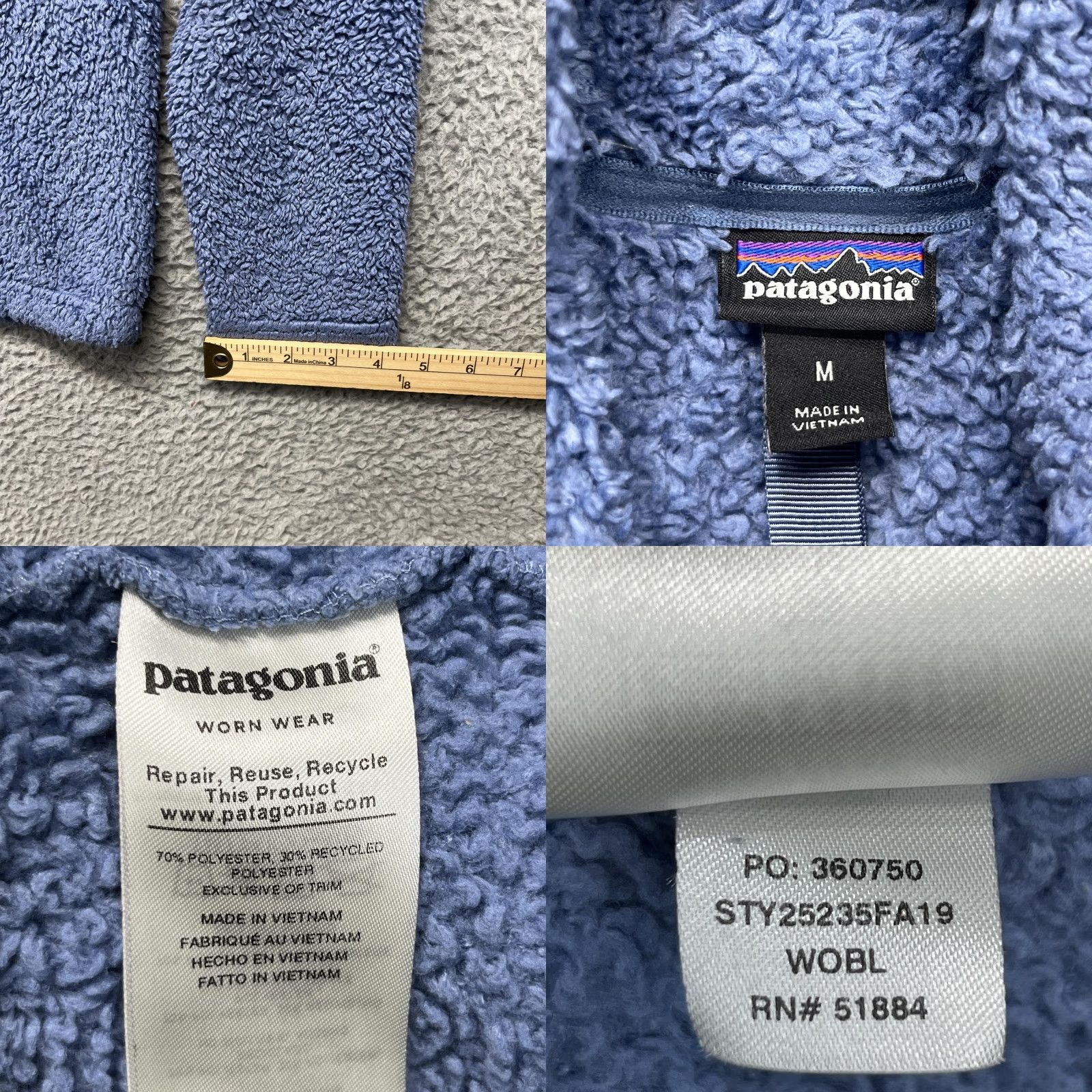 Patagonia Patagonia Los Gatos 1/4-Zip Pullover Jacket Womens Medium Blue Fleece Sherpa Size M / US 6-8 / IT 42-44 - 9 Thumbnail