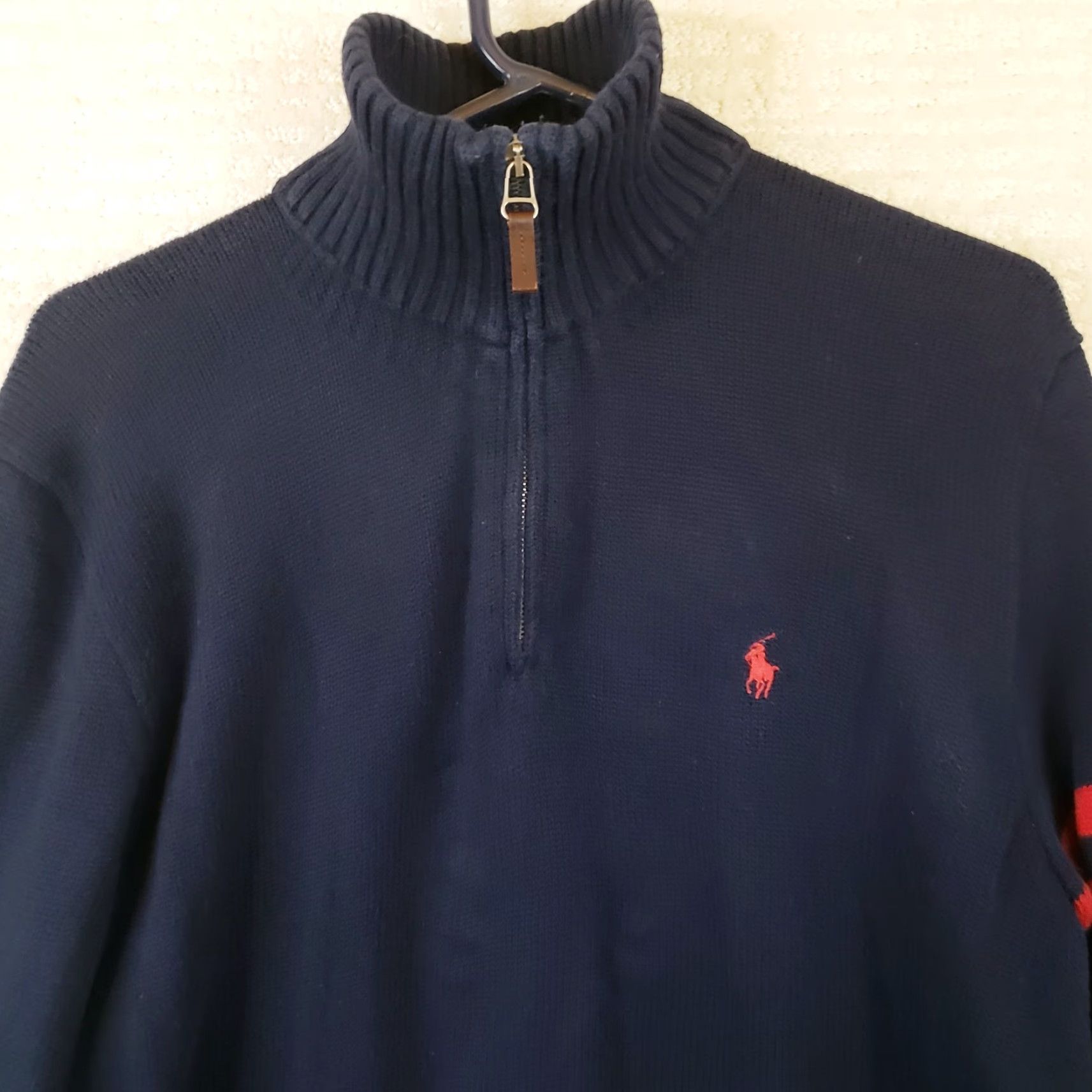 Polo Ralph Lauren Polo Ralph Lauren Sweater Shirt 1/4 Zip M Blue Red Striped Classic Embroidered Logo Mens Size US M / EU 48-50 / 2 - 3 Thumbnail