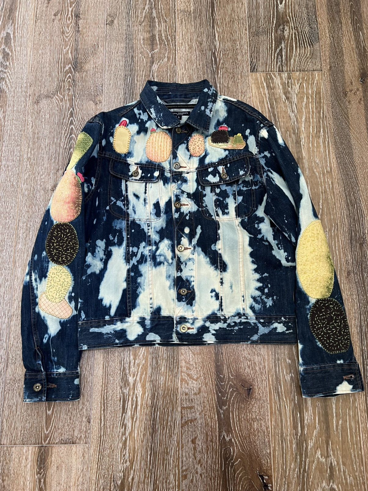 Engineered Garments A blue garments new york denim patchwork bleached jacket Size US M / EU 48-50 / 2 - 4 Thumbnail