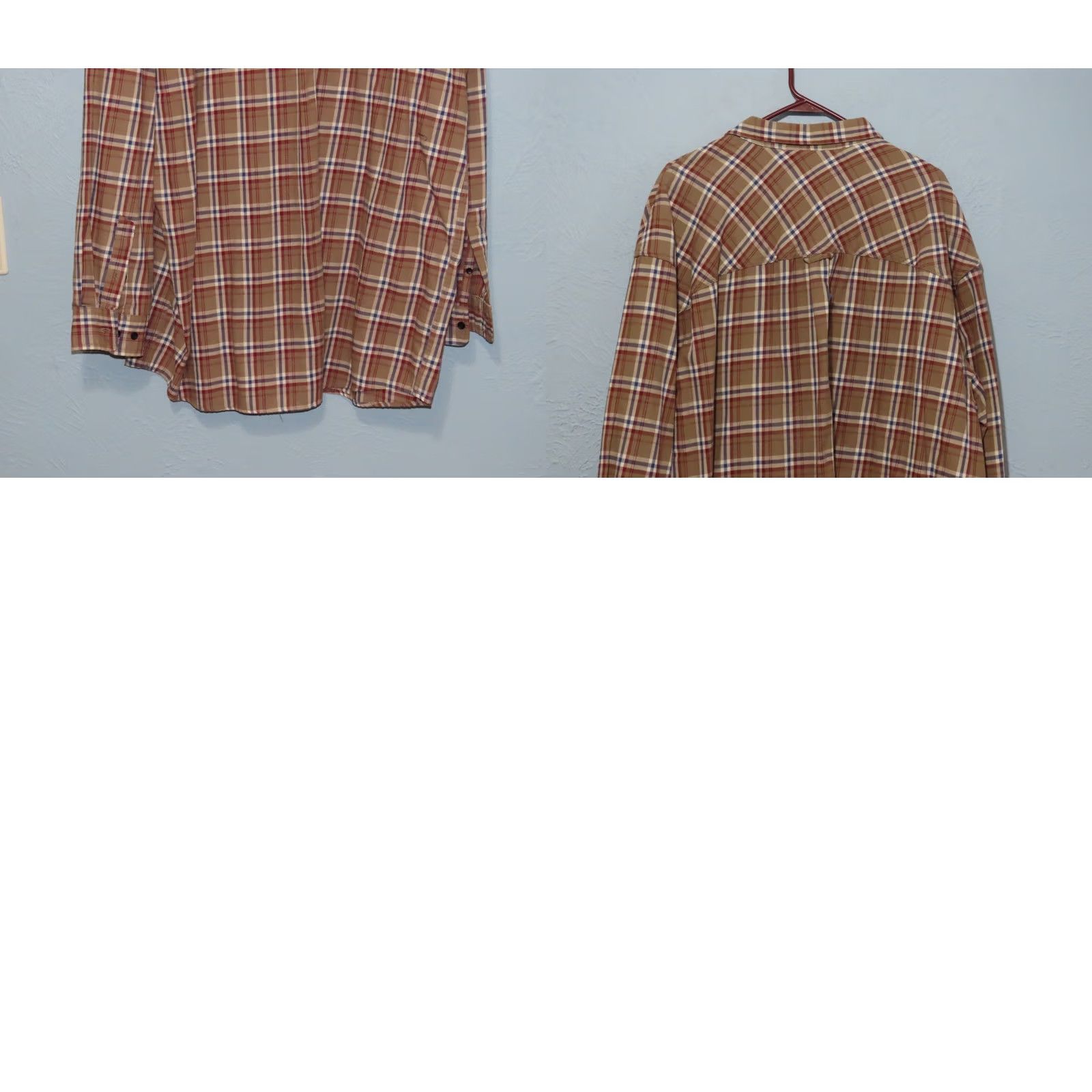 Vintage Cottonworks Men's 3XLT Brown Flannel Shirt Plaid Shirt Big & Tall Plaid Long Sleeve Button-Front Collared Casual Mens Size US XXL / EU 58 / 5 - 8 Thumbnail