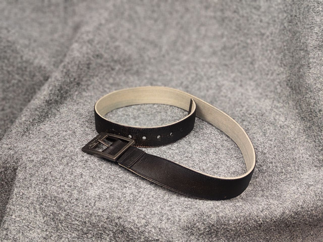 Puma Vintage Puma Logo Dark Brown Canvas Belt Y2K Style Size ONE SIZE - 5 Thumbnail