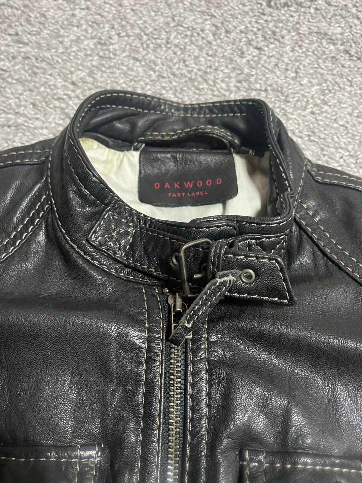 Japanese Brand × Vintage OAKWOOD VINTAGE Y2K LEATHER JACKET BLACK SIZE M-S Size M / US 6-8 / IT 42-44 - 8 Thumbnail