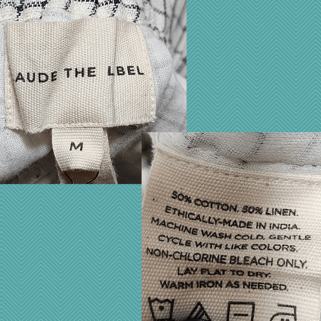 Other Laude The Label White Checkered Cotton Linen Blend Lenora P Size 30" / US 8 / IT 44 - 6 Thumbnail