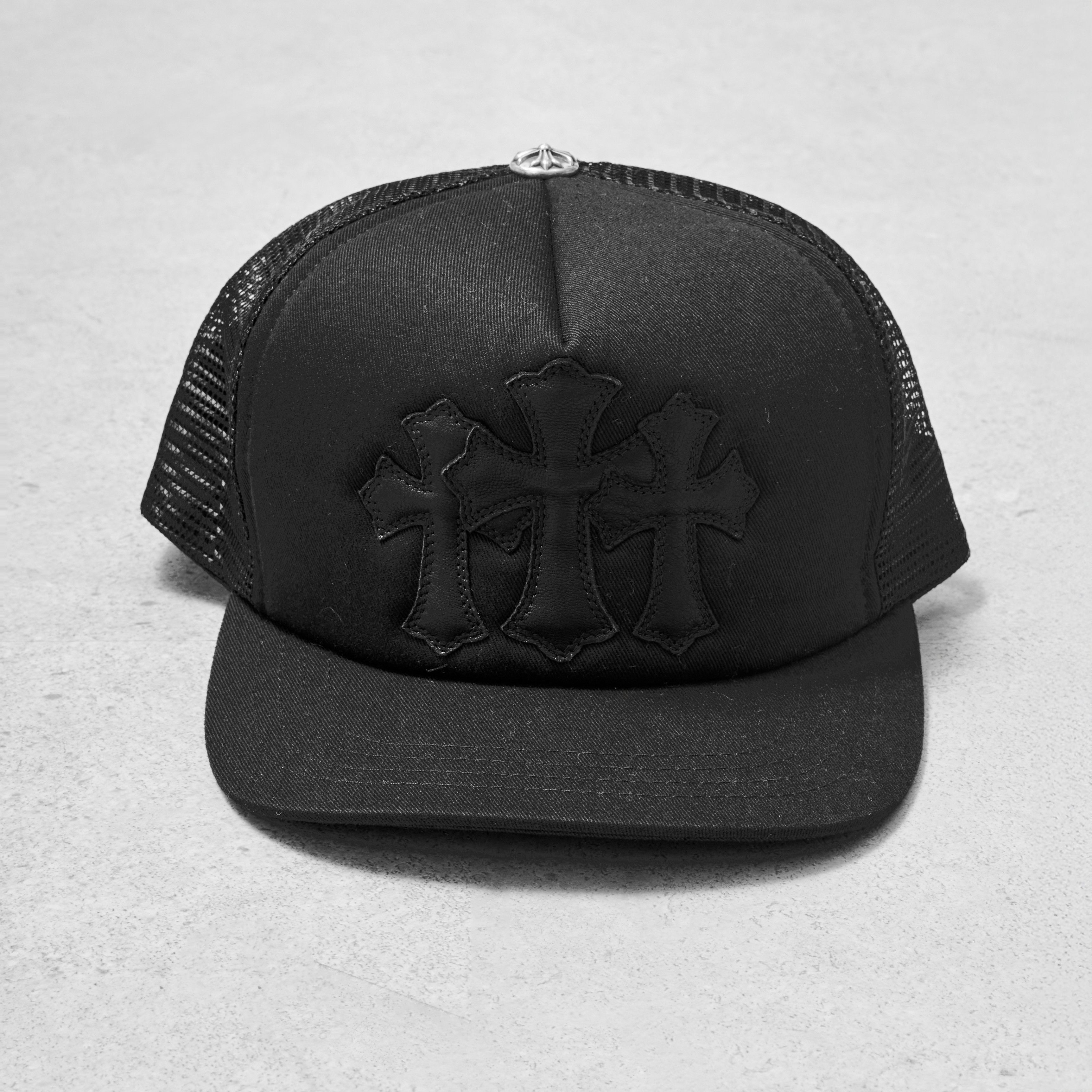Chrome Hearts CHROME HEARTS Cemetery Leather Patch Trucker Hat BLACK Size ONE SIZE - 3 Thumbnail