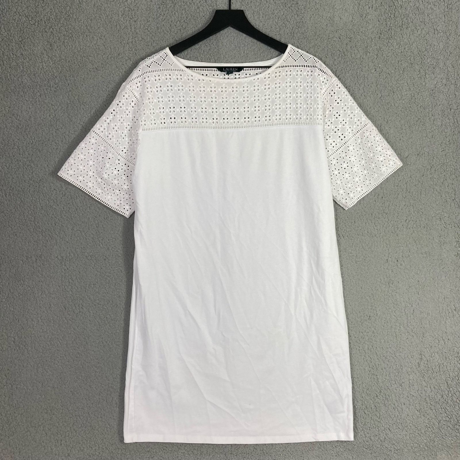 Lauren Ralph Lauren Lauren Ralph Lauren White Eyelet Lace Shift Dress L Short Size L / US 10 / IT 46 - 3 Thumbnail