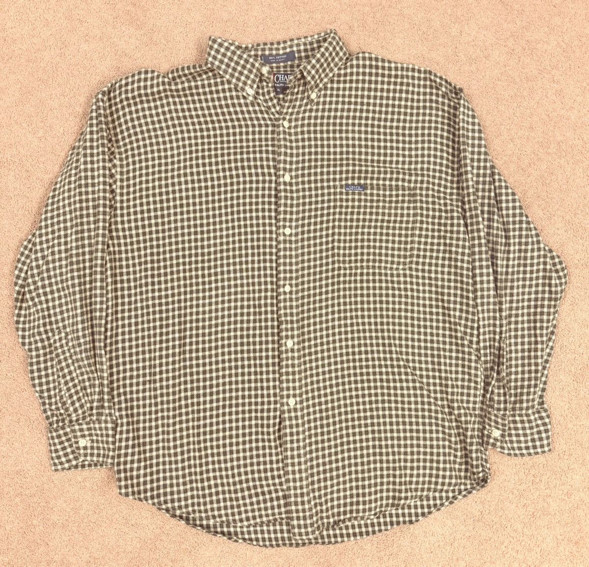 Chaps Ralph Lauren Vintage Ralph Lauren Chaps Yellow Checkered Button Up Size US XL / EU 56 / 4 - 1 Thumbnail