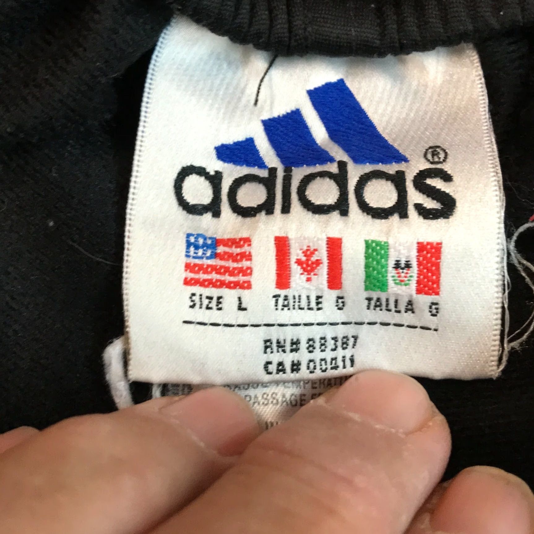Adidas Adidas Men's Black Track Pants Size L | Straight Fit, Elastic Waist, Athletic | Sports Activewear, Striped Size US 32 / EU 48 - 7 Thumbnail