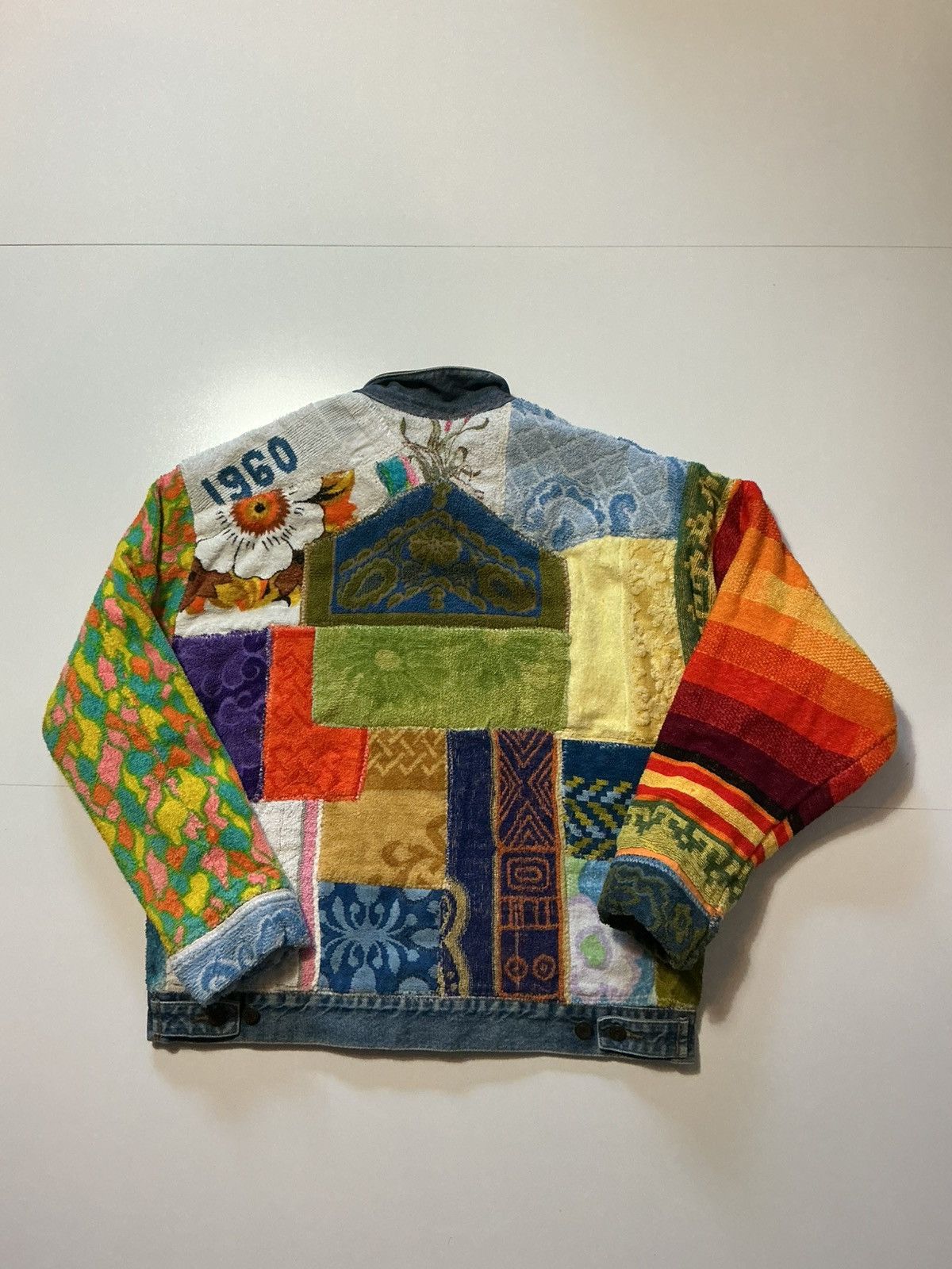 Vintage Vintage Patchwork Towel 1 Of 1 Rework Denim Trucker Jacket Size US M / EU 48-50 / 2 - 2 Thumbnail