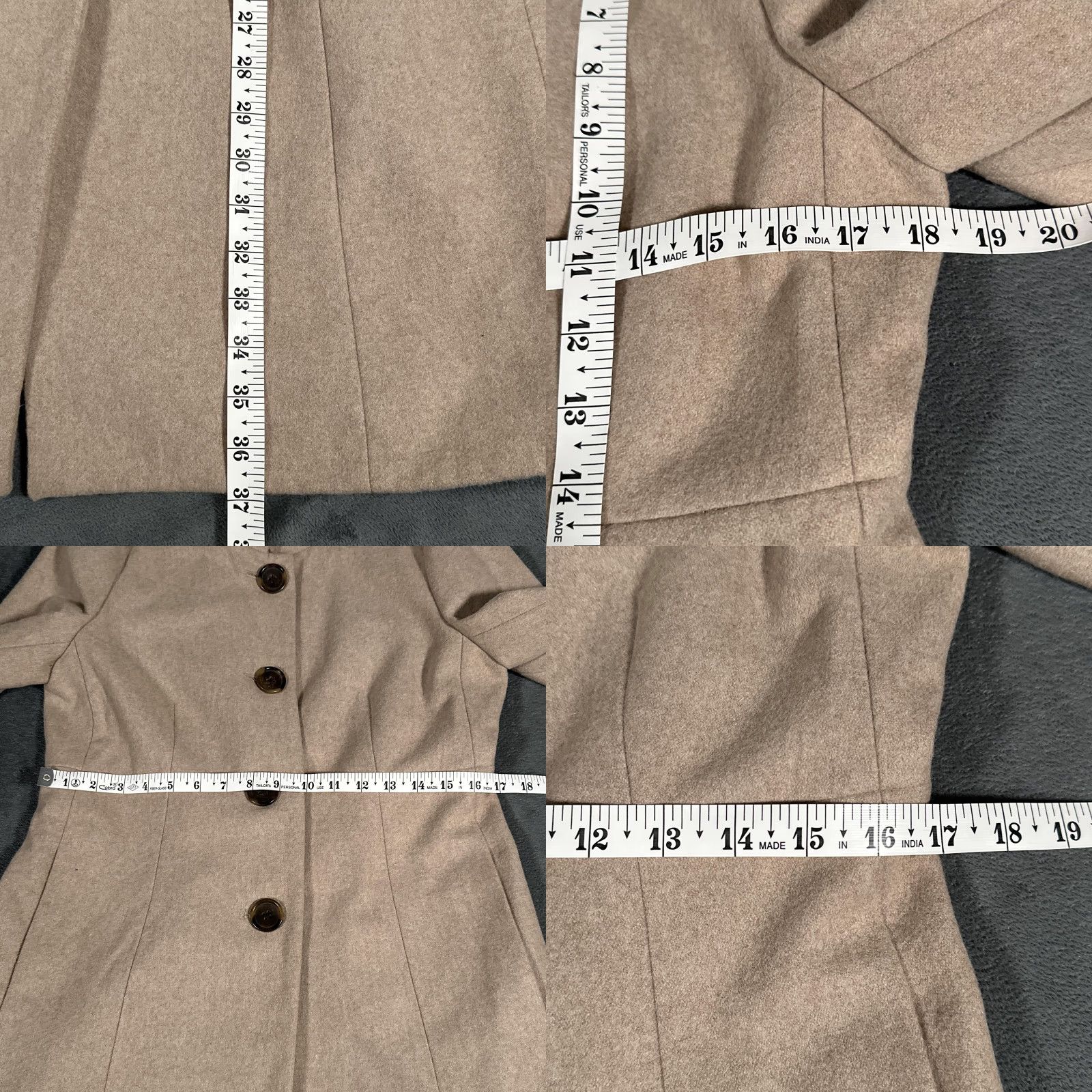 J.Crew J Crew Uptown Dress Coat Womens 8 Beige Wool Blend Funnel Neck Overcoat Warm Size M / US 6-8 / IT 42-44 - 9 Thumbnail