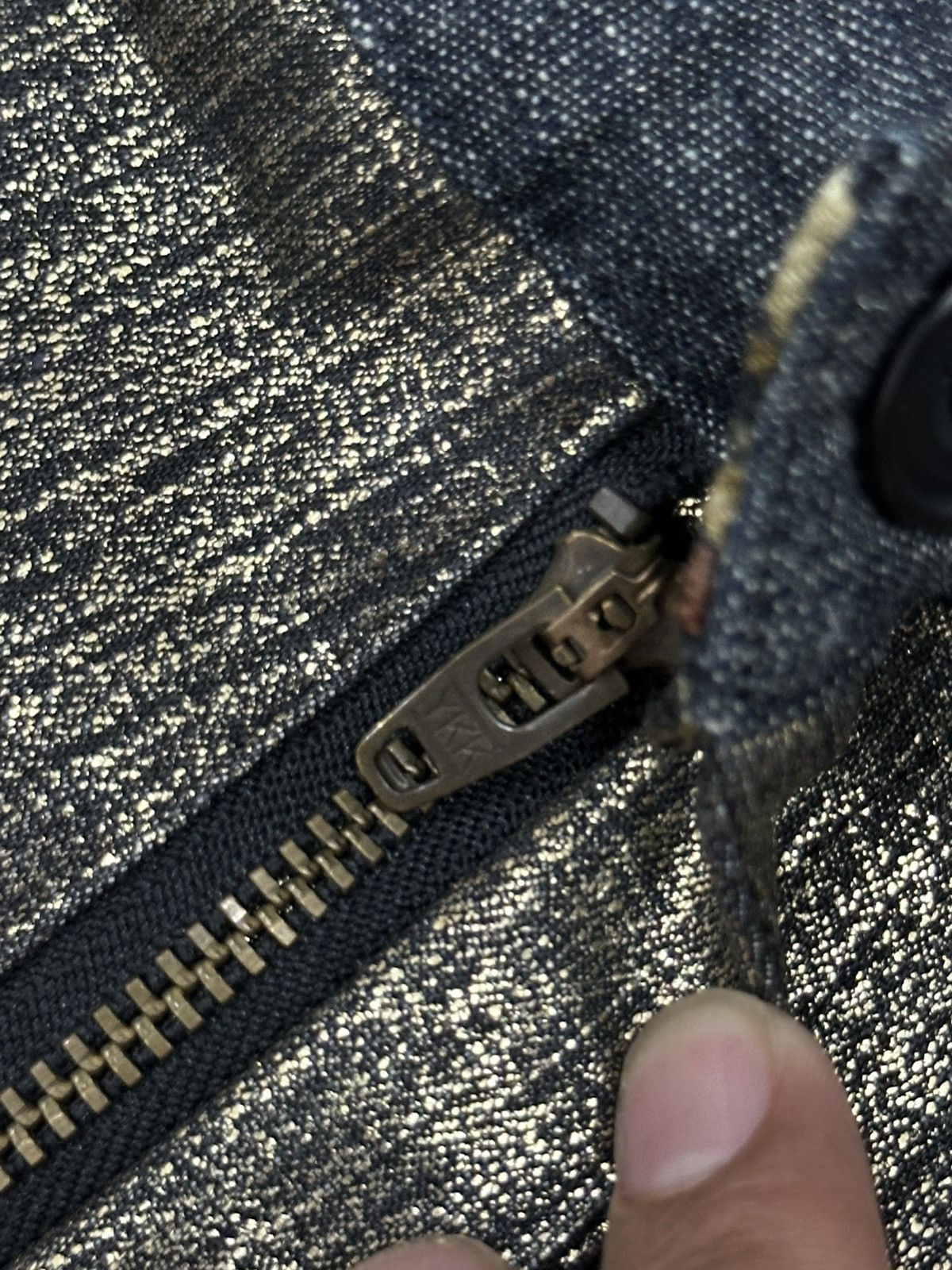 Japanese Brand A.m.g.e Made in Japan Gold Platted Denim Pant Size US 31 - 14 Thumbnail