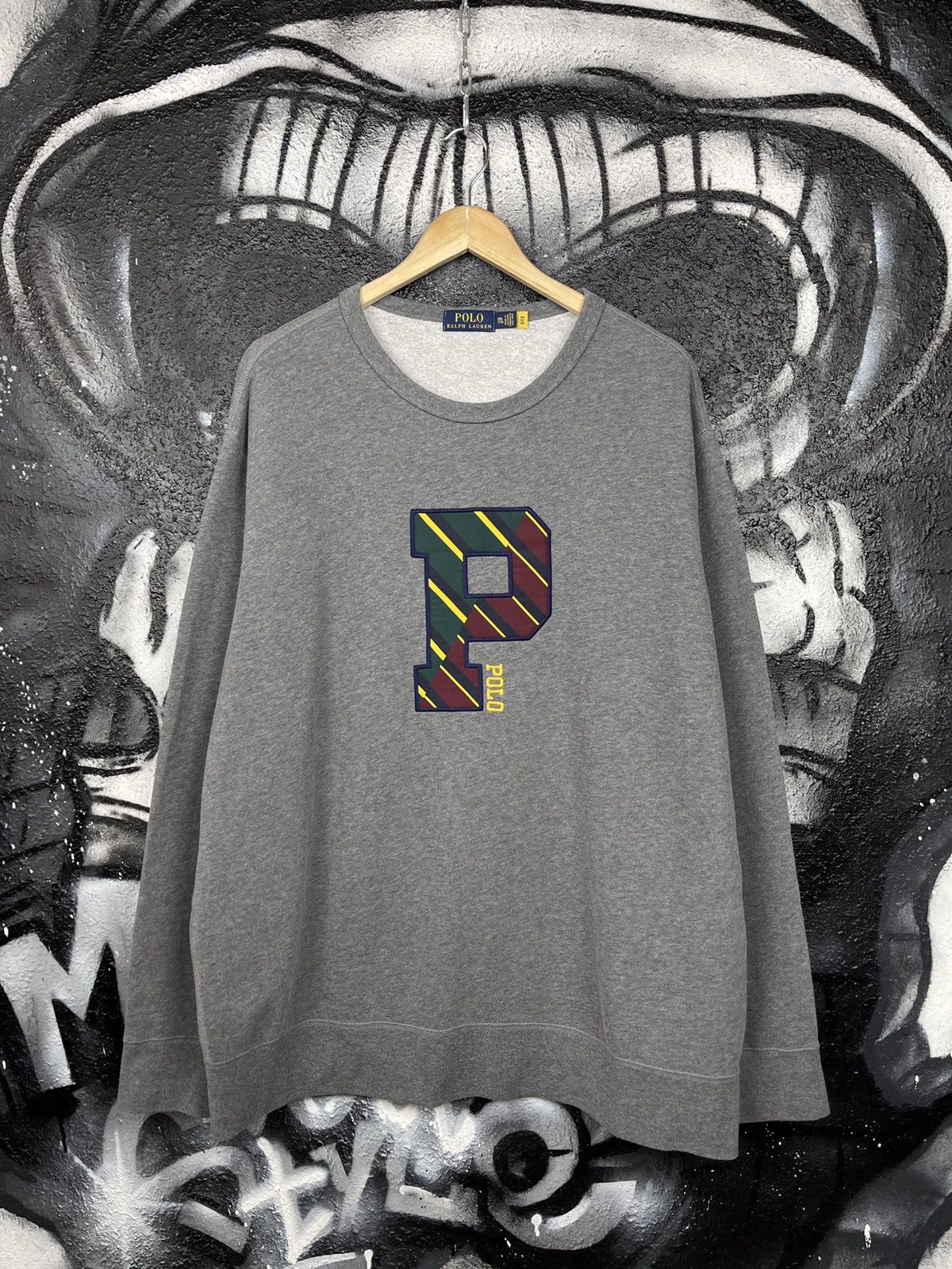 Polo Ralph Lauren Polo Ralph Lauren Big Logo P Grey Cotton Sweatshirt Size XXL Size US XXL / EU 58 / 5 - 4 Thumbnail