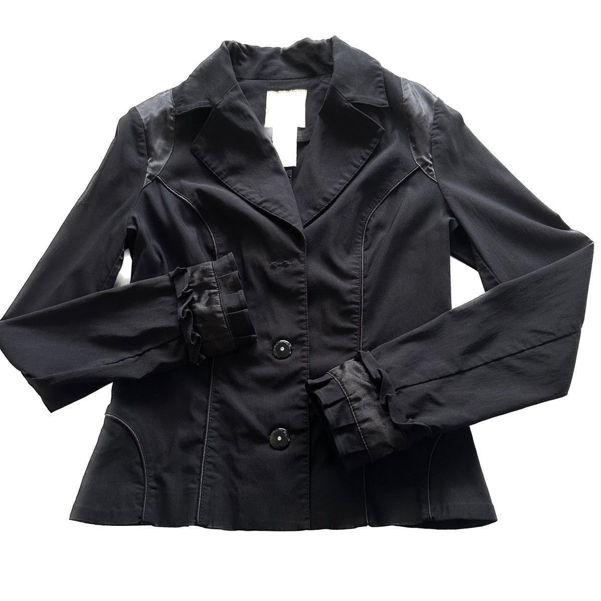 Vintage Baby Phat Gold Cat Satin Trim Frilly Cuff Black Blazer XL Size XL / US 12-14 / IT 48-50 - 5 Thumbnail