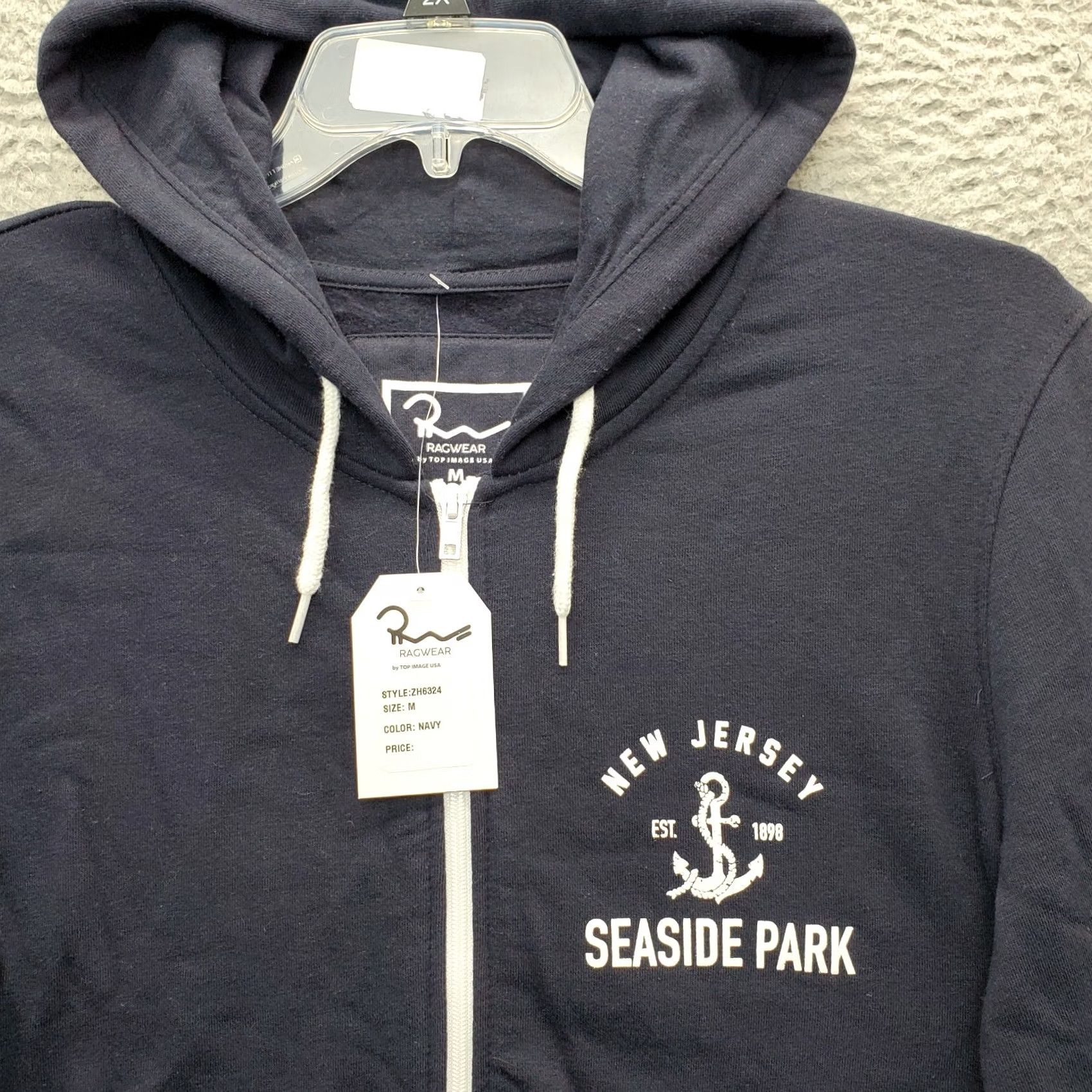 Vintage Ragwear Full Zip Hoodie Unisex M Navy Seaside Park Pockets Drawstring ZH6324 Size US M / EU 48-50 / 2 - 3 Thumbnail