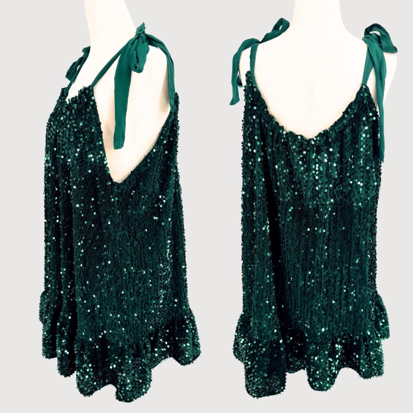Free People Free People Nova Sequin Mini Dress Emerald M Size M / US 6-8 / IT 42-44 - 3 Thumbnail