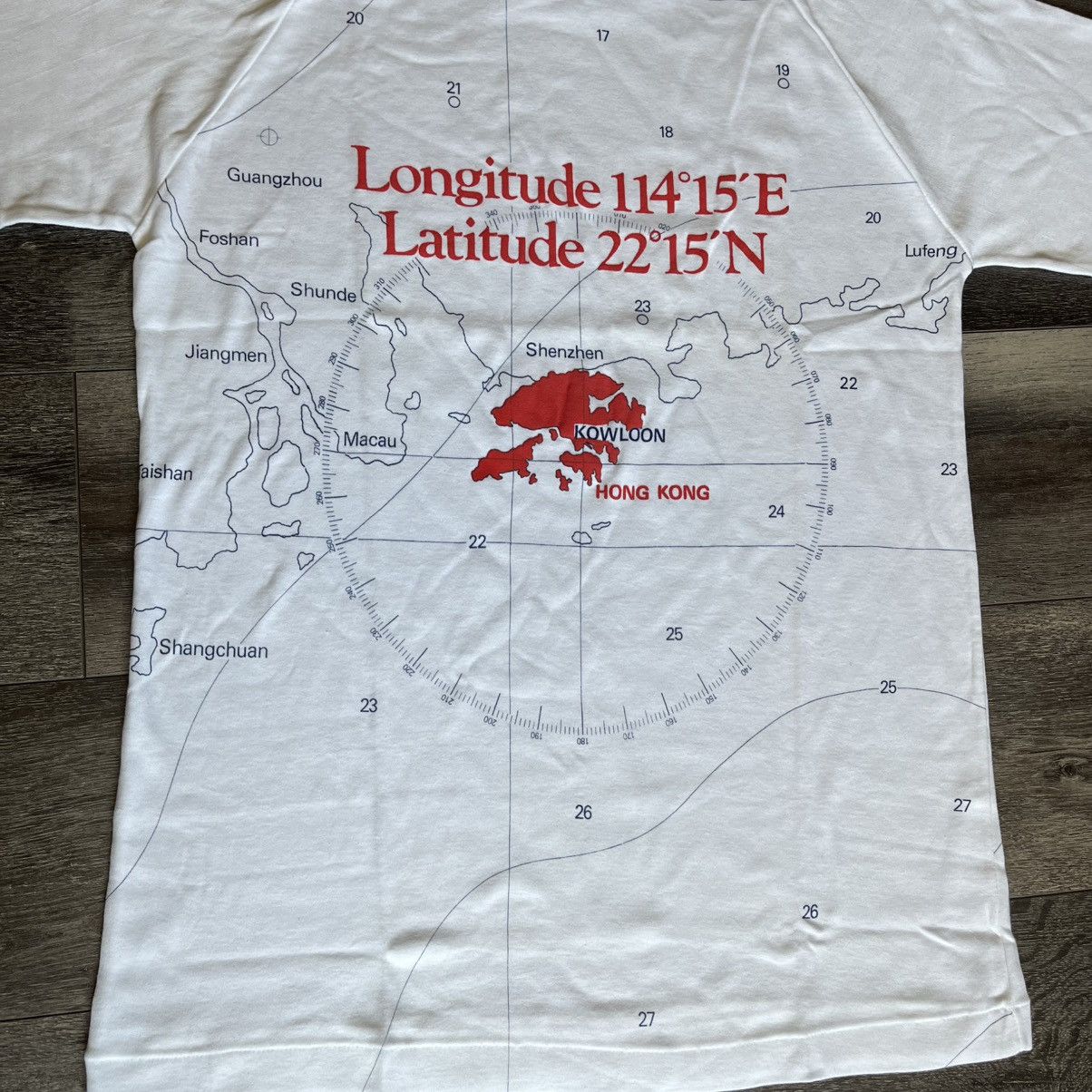Japanese Brand New Vintage 1990s Dim Sum Shirts Hong Kong Map Graphic Tee Size US M / EU 48-50 / 2 - 3 Thumbnail