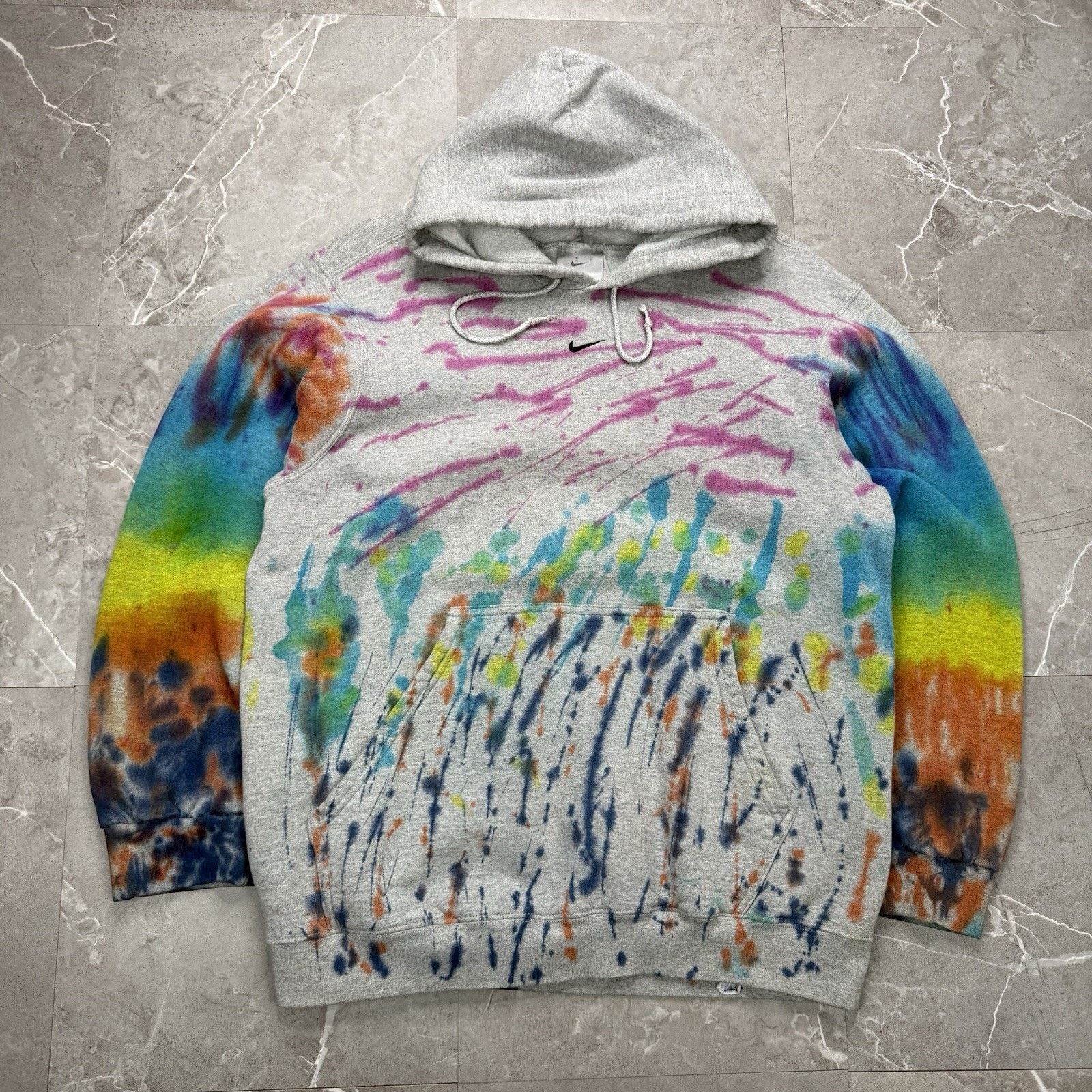 Nike Vintage 90s Nike Custom Tie Dye Hoodie Adult Medium Size US M / EU 48-50 / 2 - 2 Thumbnail