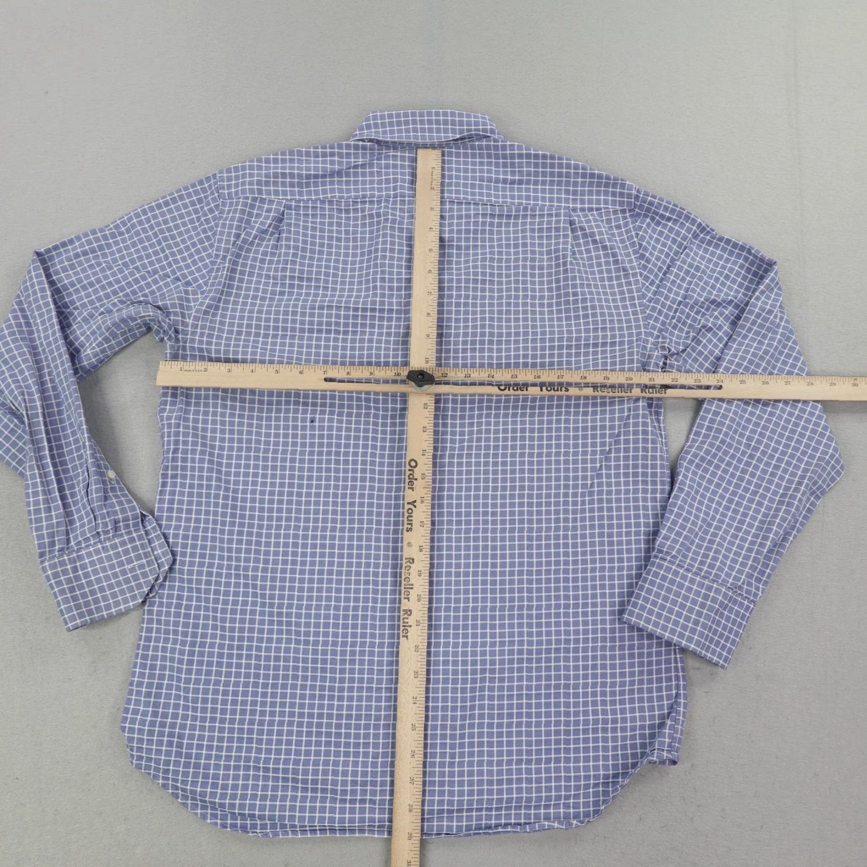 Vintage Stenstroms Shirt Mens XL Blue White Plaid Twofold Super Cotton Button Up Size US XL / EU 56 / 4 - 3 Thumbnail