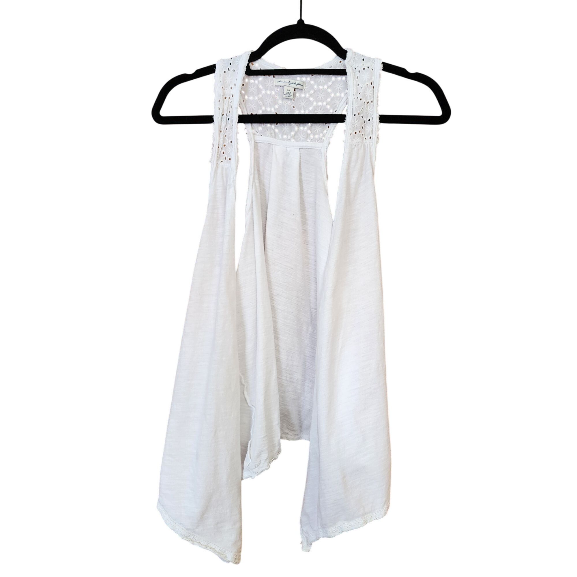 Other American Eagle white eyelet lace vest Womens size Large Size L / US 10 / IT 46 - 1 Thumbnail