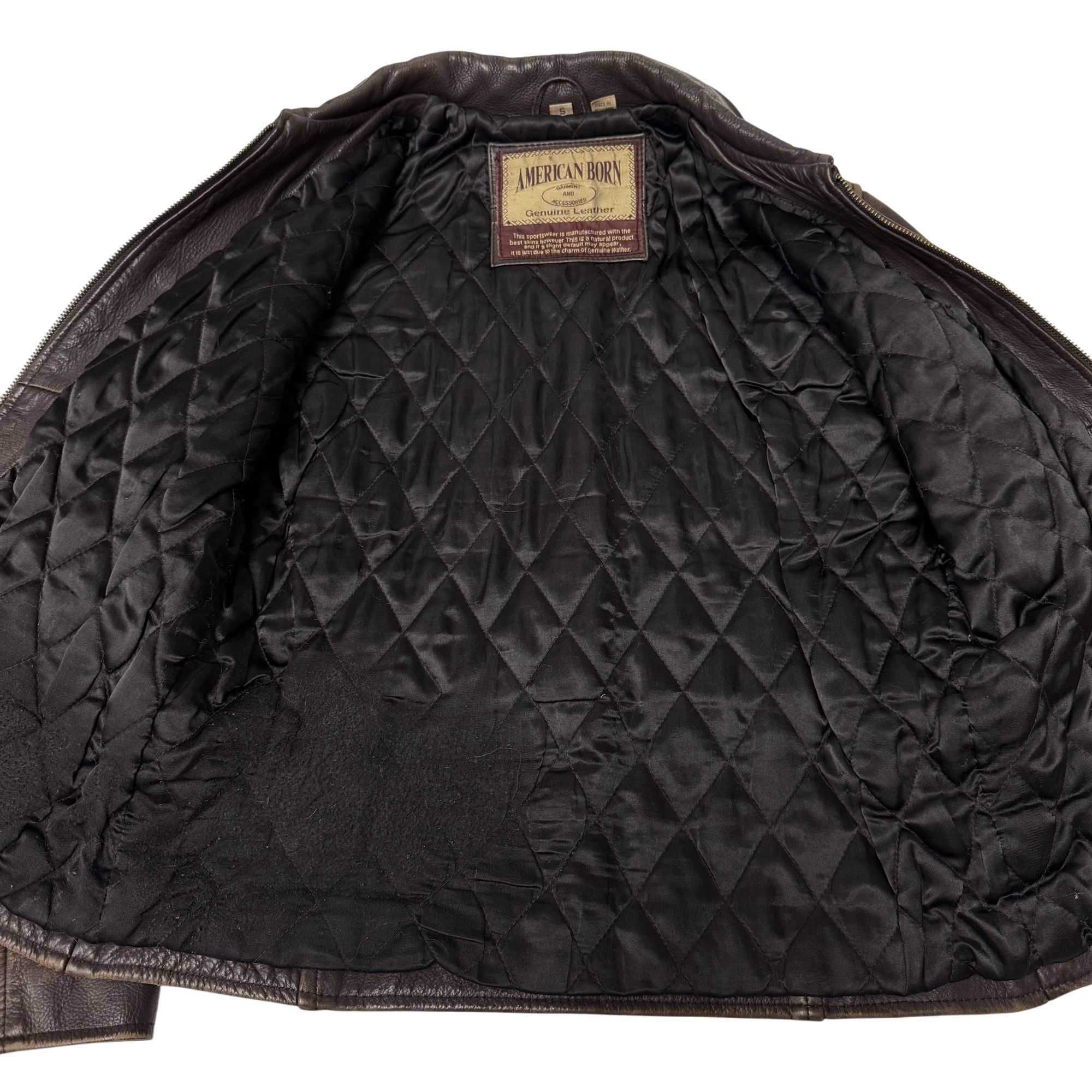 Other Vtg American Born Leather MoTo DISTRESSED Biker Jacket Size S / US 4 / IT 40 - 13 Thumbnail