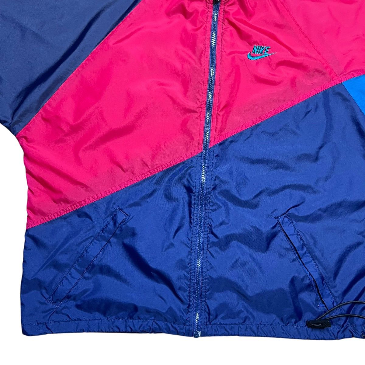 Nike Vtg 1990s Nike Swoosh Color Block Zip Up Windbreaker Jacket Size US L / EU 52-54 / 3 - 9 Thumbnail