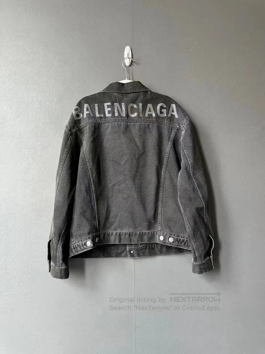 Balenciaga Balenciaga Denim Jacket with Crystal Logo. Size US M / EU 48-50 / 2 - 1 Thumbnail