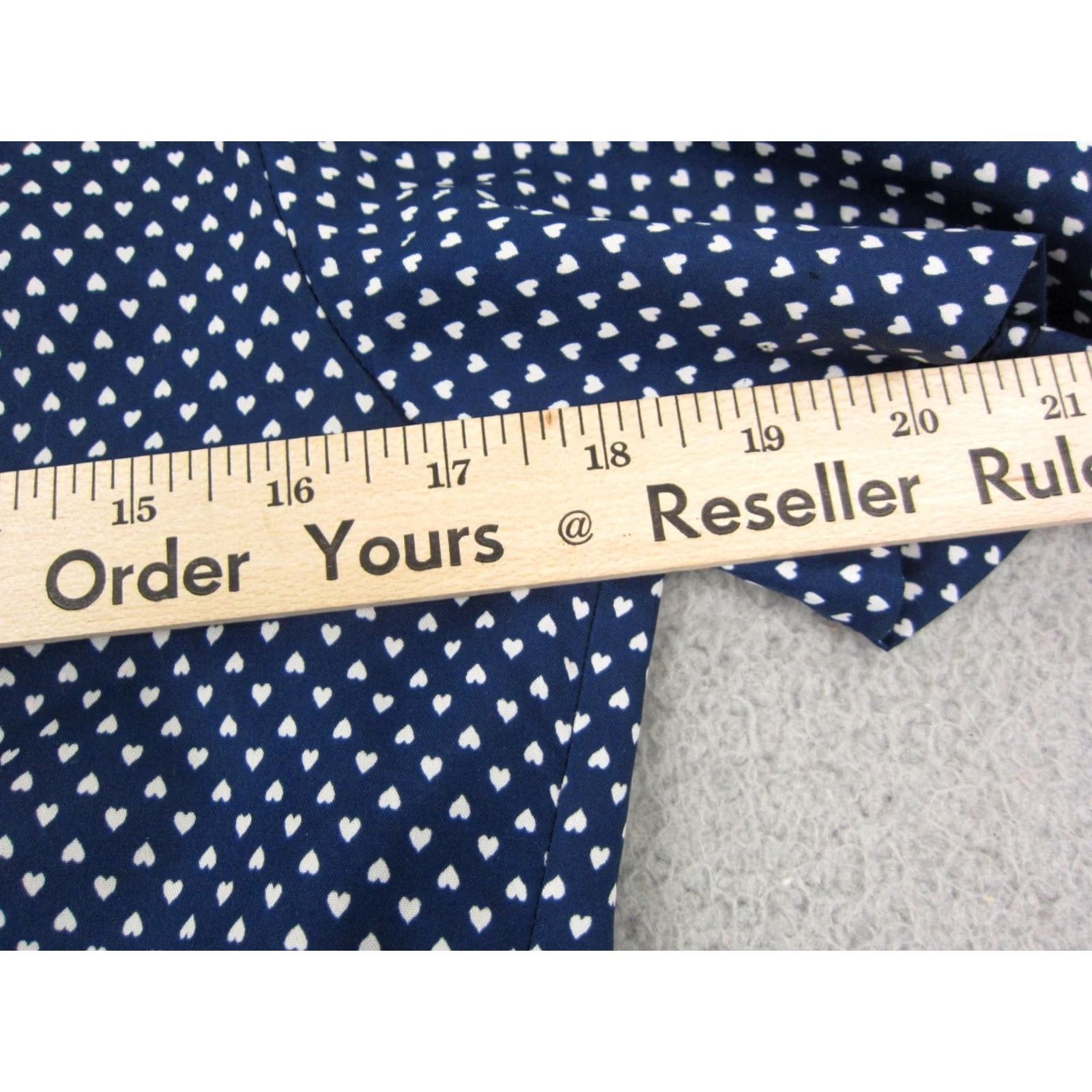 Vintage Vintage Leslie Fay Dress Medium Blue Hearts A-Line Midi Shirt Made in USA 80s Size M / US 6-8 / IT 42-44 - 7 Thumbnail