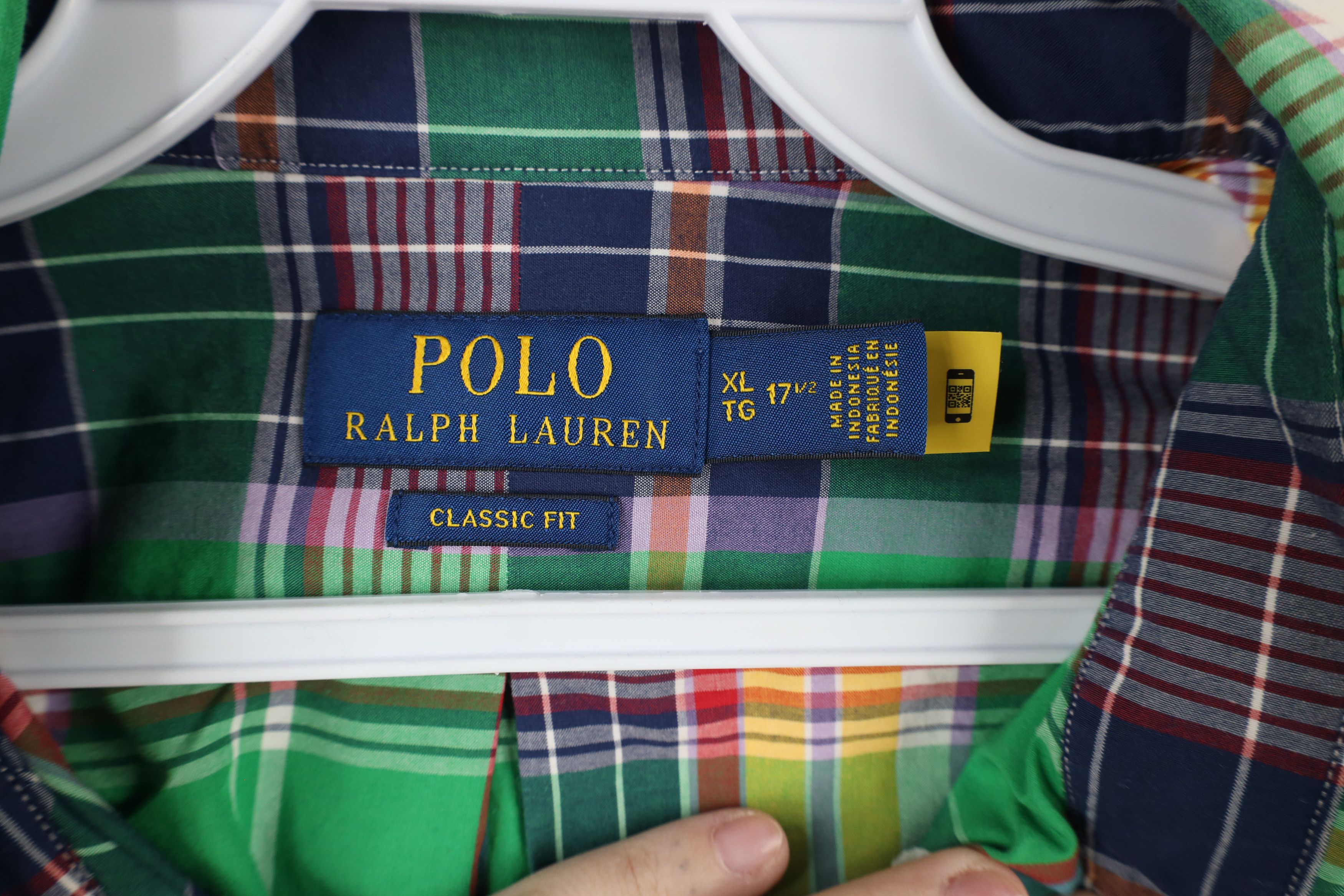 Ralph Lauren × Vintage Vintage Ralph Lauren Madras Plaid Rainbow Button Down Shirt Size US XL / EU 56 / 4 - 5 Thumbnail