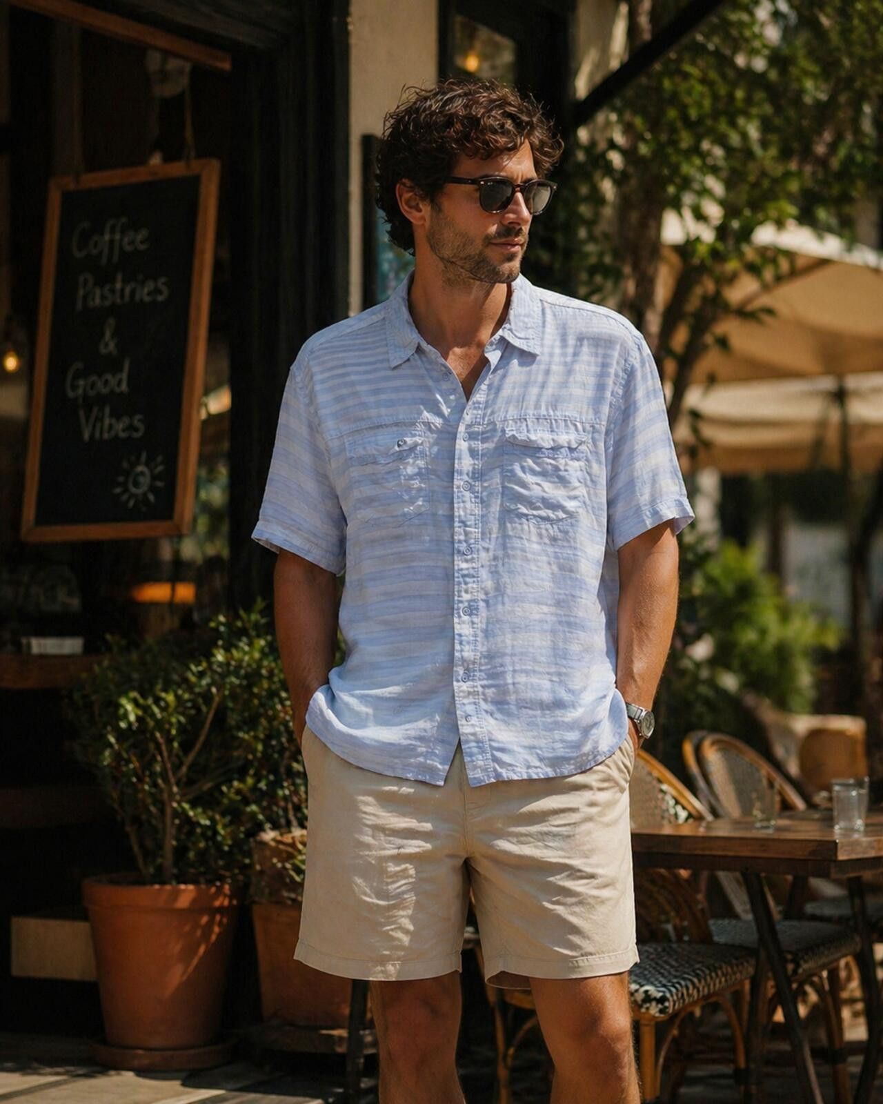 Other Paperdenim&Cloth Blue & White Striped Button Down Shirt Size US L / EU 52-54 / 3 - 1 Thumbnail