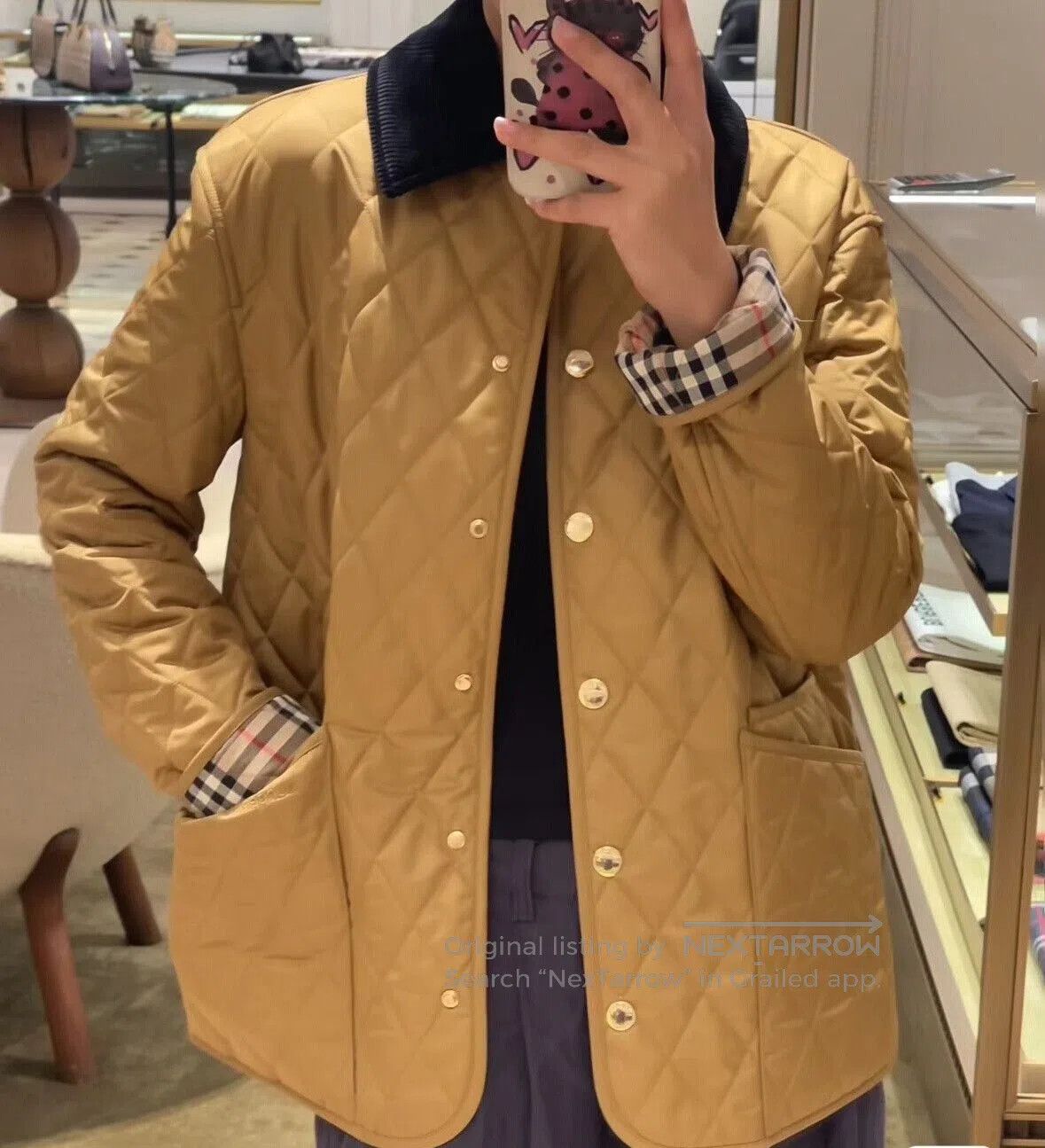 Burberry Burberry Women's Gold Cotton Long Coat. Size XL / US 12-14 / IT 48-50 - 7 Thumbnail