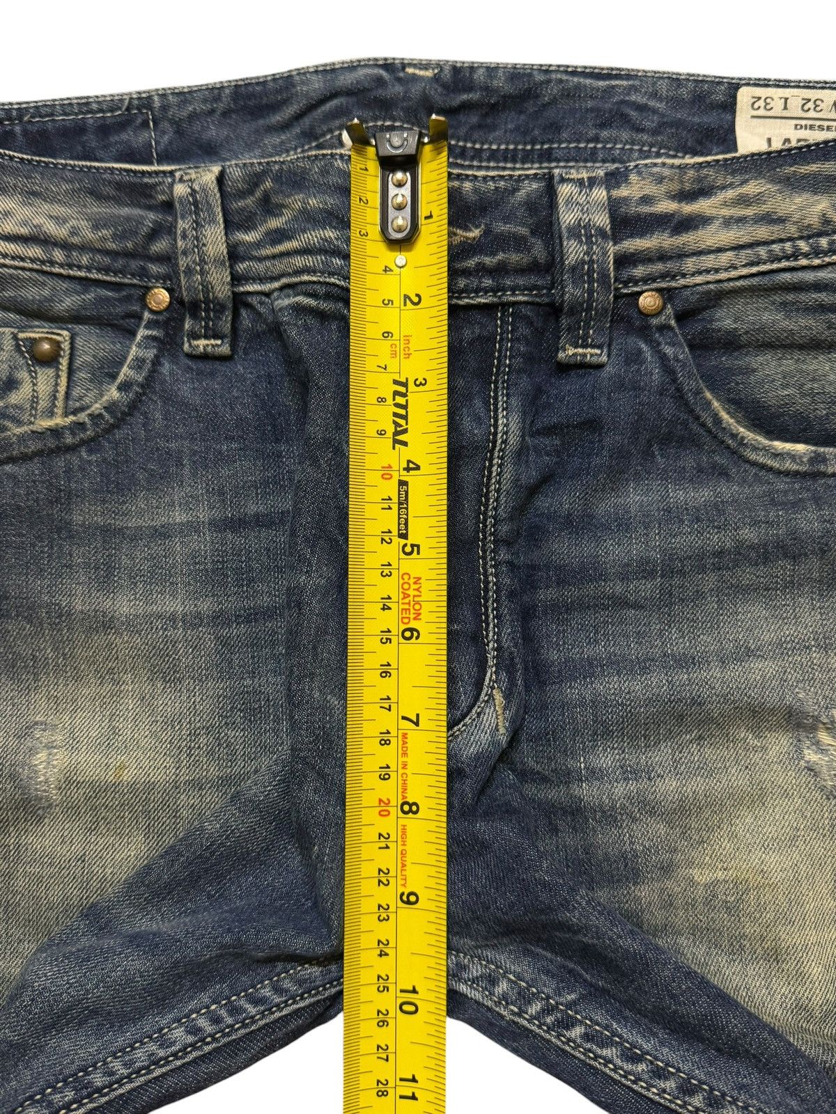 Diesel Vintage 90s Diesel Industry Blue Faded Wash Distress Relaxed Size US 33 - 12 Thumbnail
