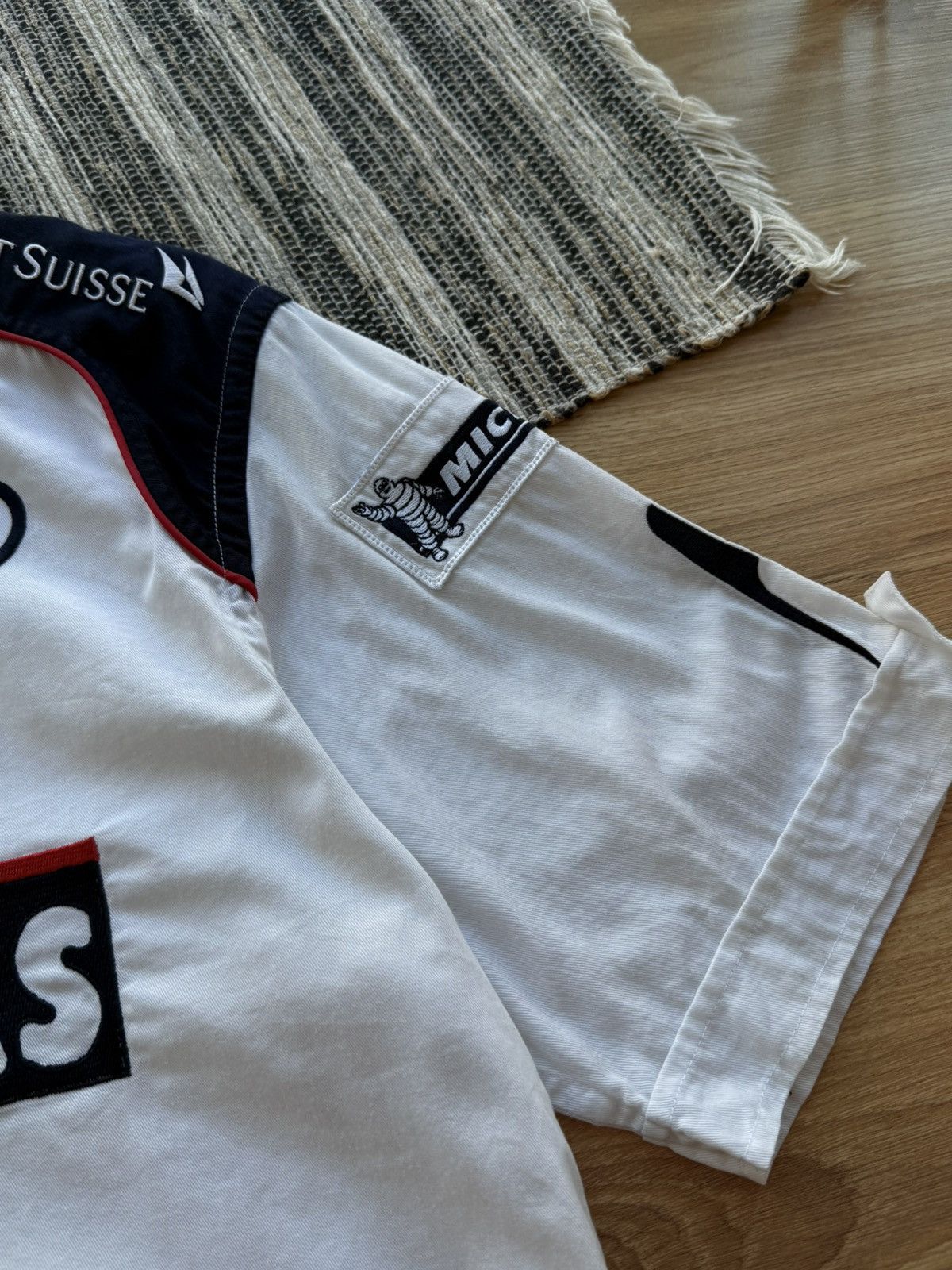 BMW Sauber F1 Team Mens Racing Shirt Petronas SS Button Up