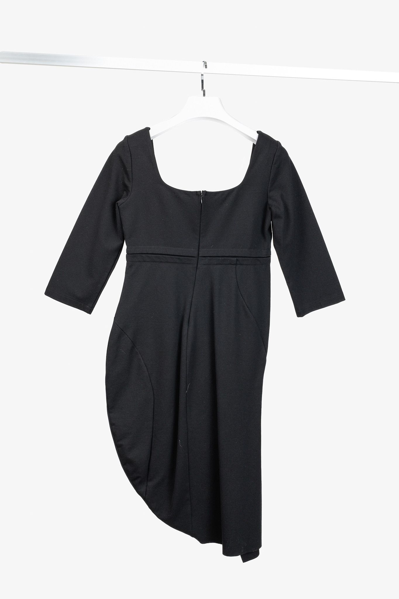 Other Liviana Conti Knit Asymmetrical Draped Bodycon Midi Dress Size XL / US 12-14 / IT 48-50 - 2 Thumbnail