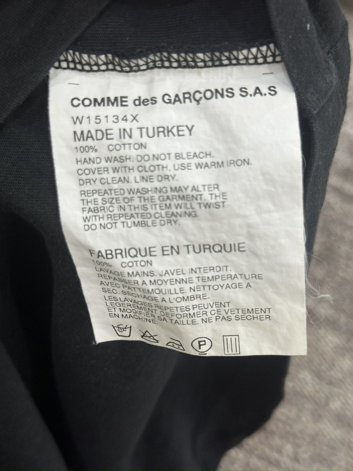 Comme des Garcons × Comme des Garcons Homme × Japanese Brand CDG Plaint Black Tshirt Tee Size US M / EU 48-50 / 2 - 6 Thumbnail