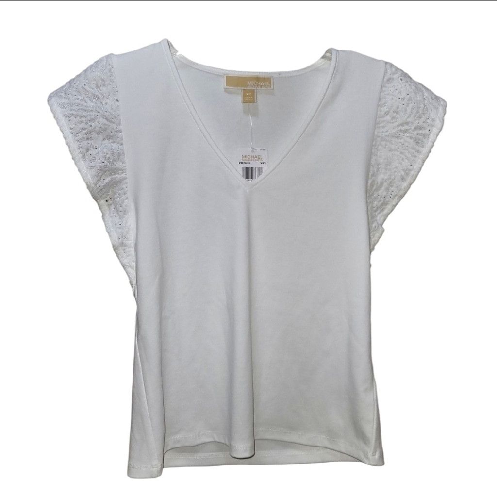 Michael Kors NWT Michael By Michael Kors Flutter Sleeve Top Size S / US 4 / IT 40 - 1 Thumbnail