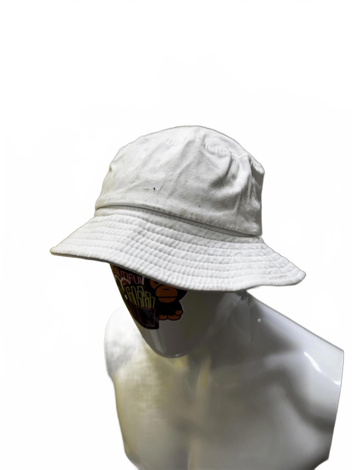 Unknown London White Cotton Bucket Hat Size ONE SIZE - 4 Thumbnail