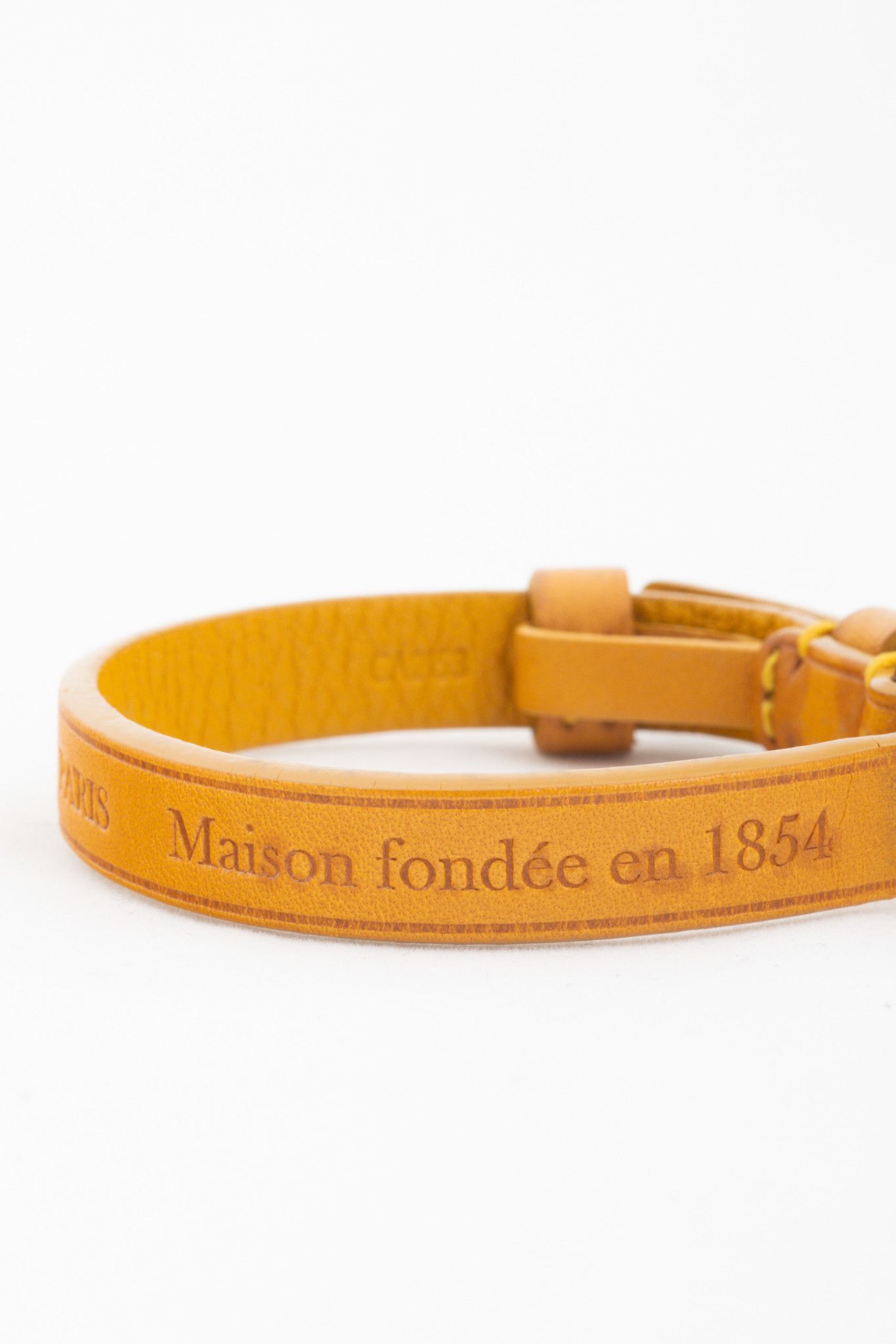 Louis Vuitton Louis Vuitton Mustard-Yellow Leather Logo-Stamped Bracelet Size ONE SIZE - 3 Thumbnail