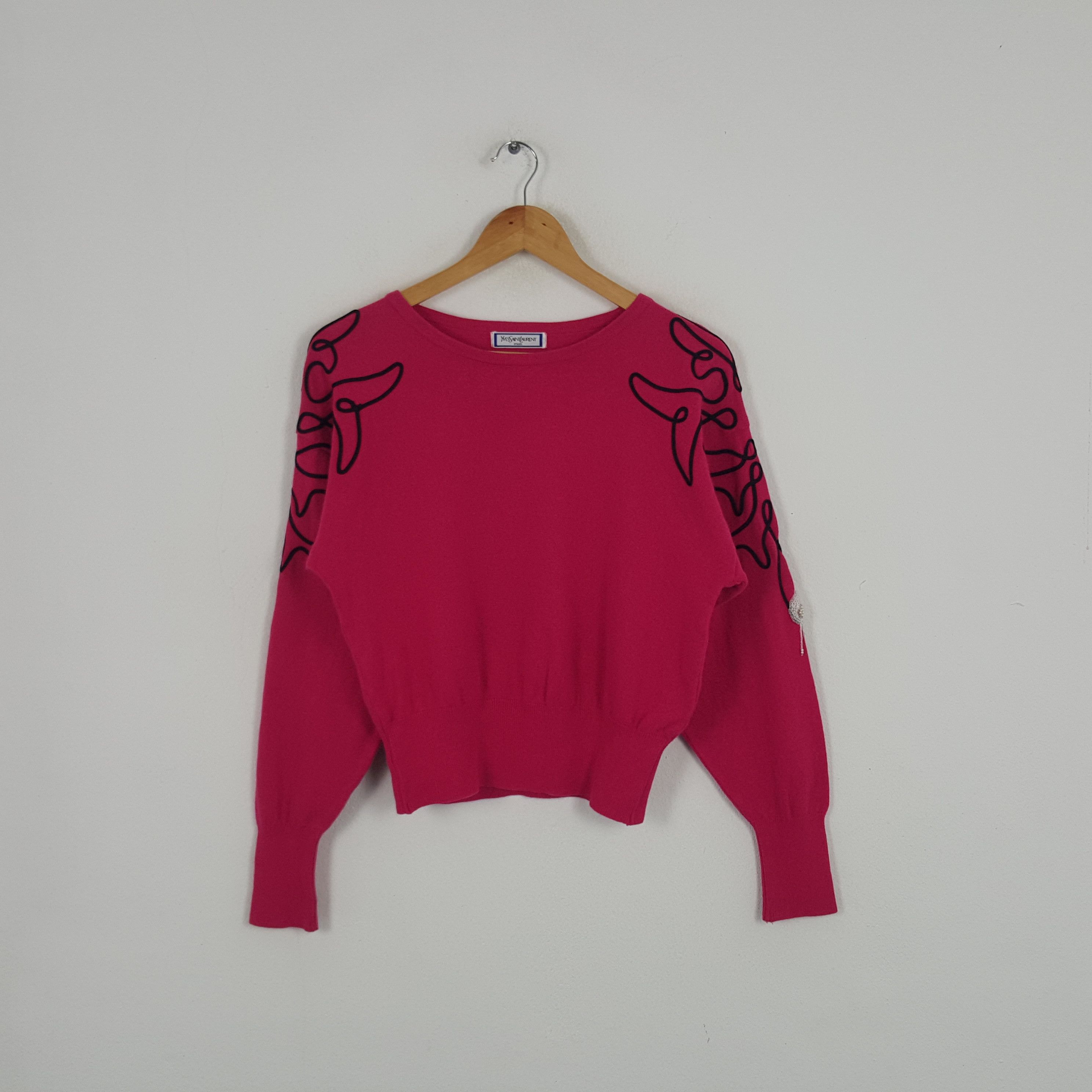 Vintage × Yves Saint Laurent Vintage Yves Saint Laurent Italian Brand Sweatshirt Size US S / EU 44-46 / 1 - 1 Thumbnail